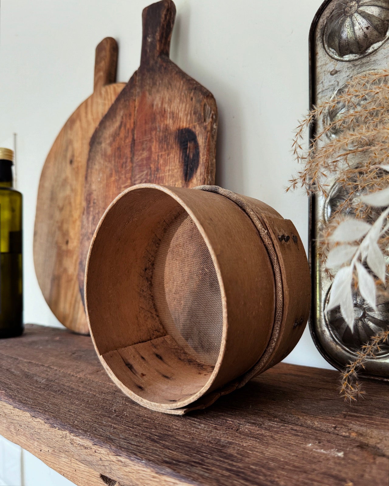 Small vintage bentwood sieve