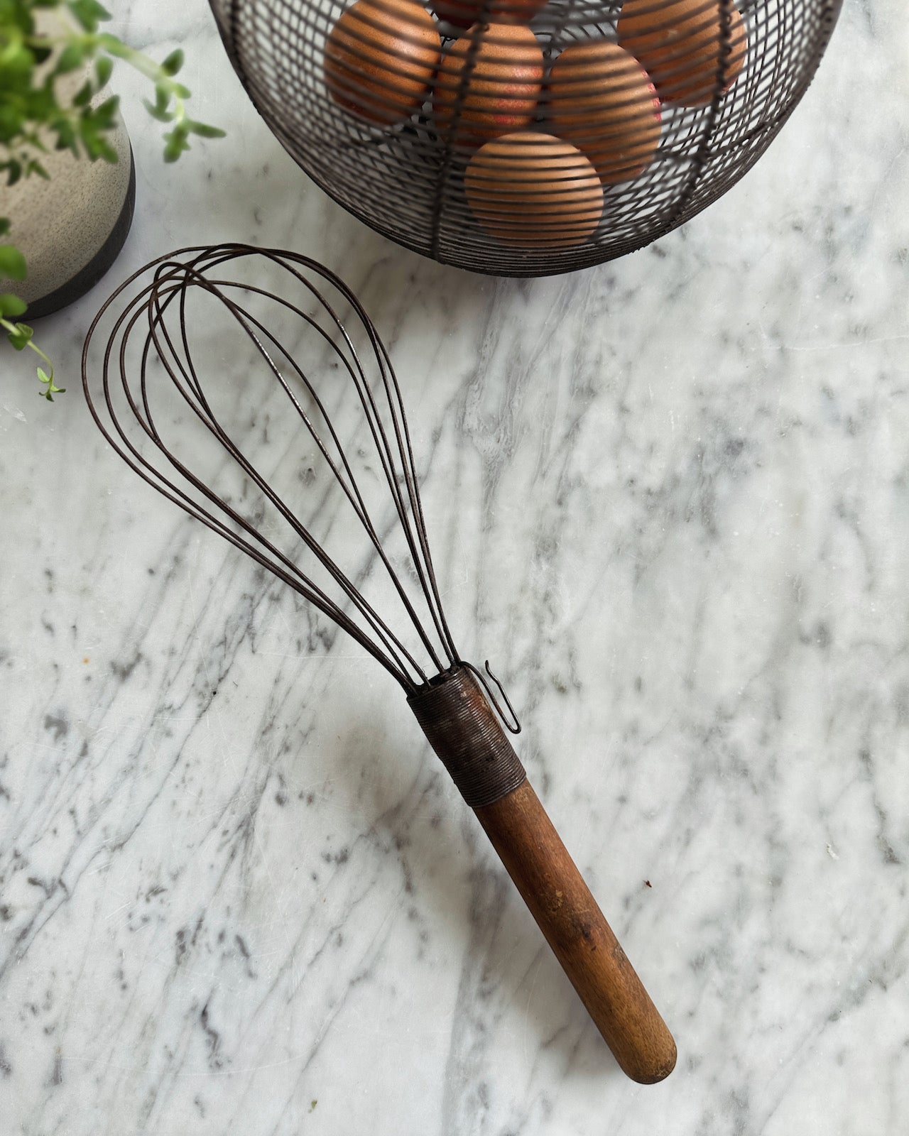 Vintage French extra large chef's whisk