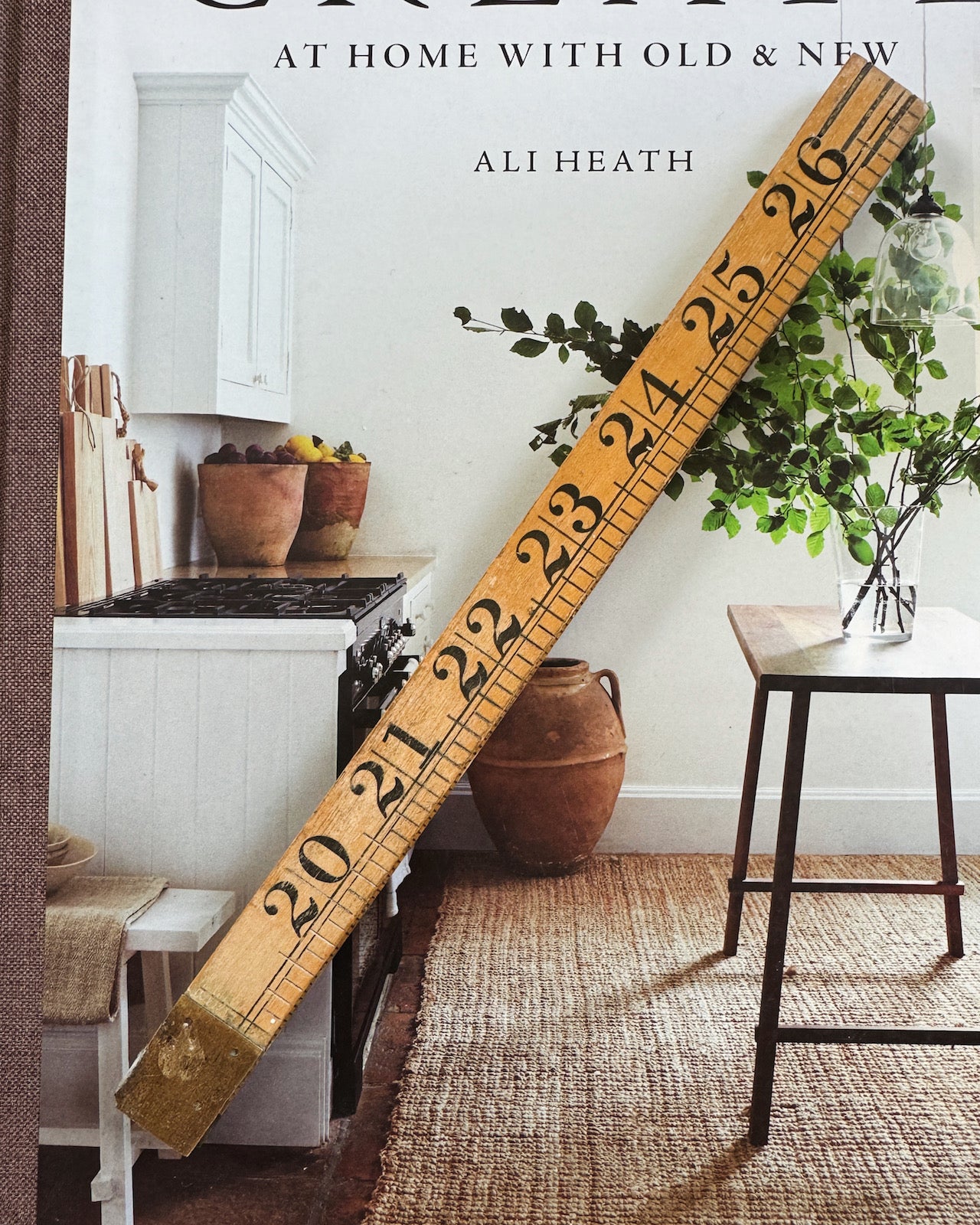 Vintage boxwood and brass ruler