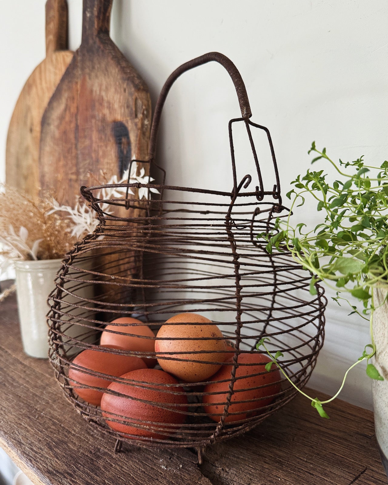 Vintage French egg basket