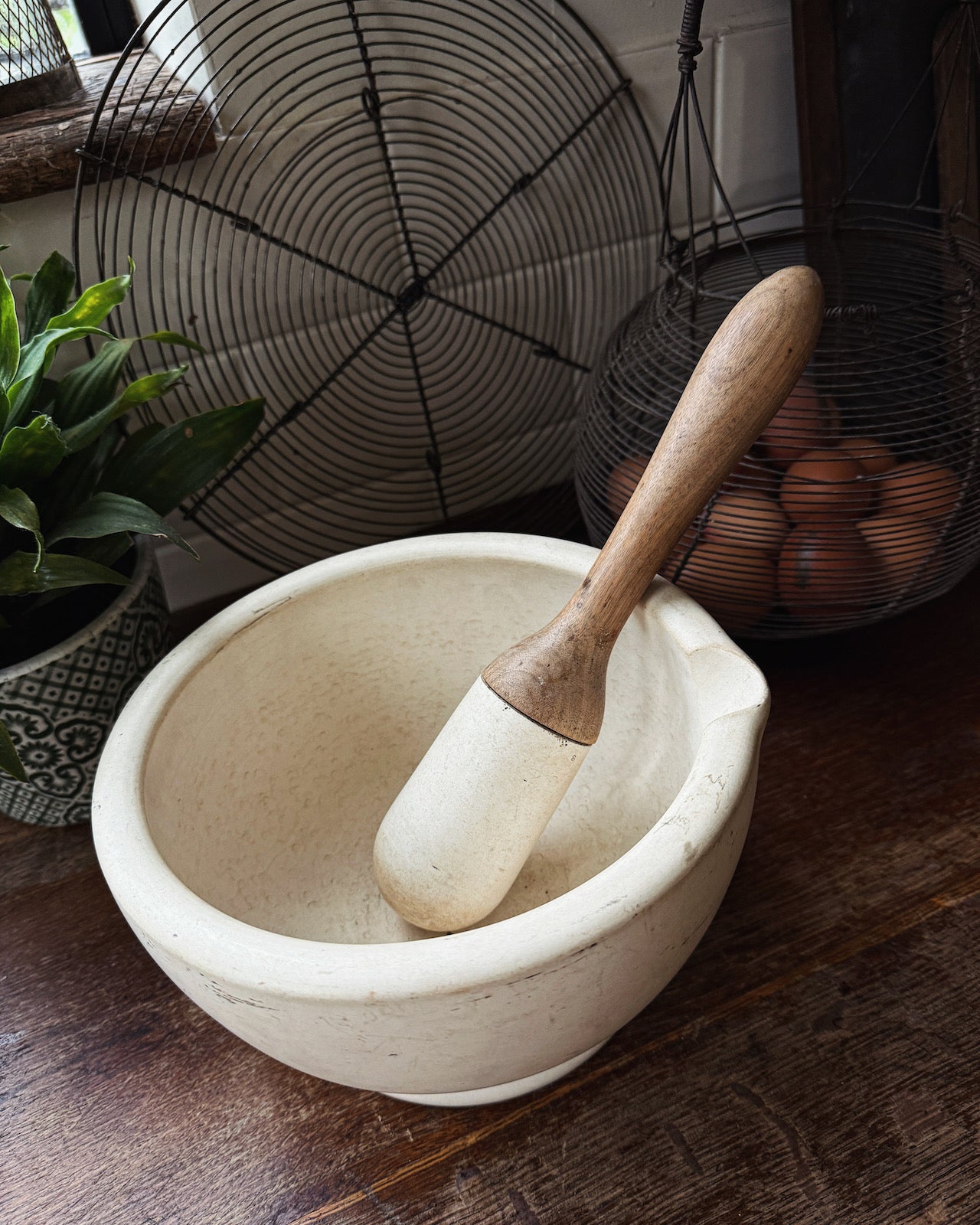 Large antique pestle & mortar