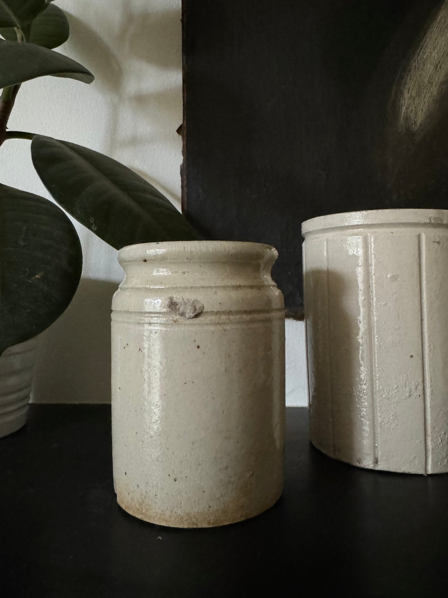 Small stoneware jam pots
