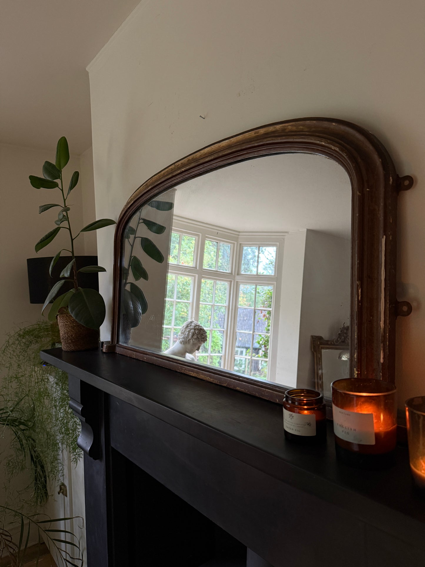 Handsome French overmantle mirror