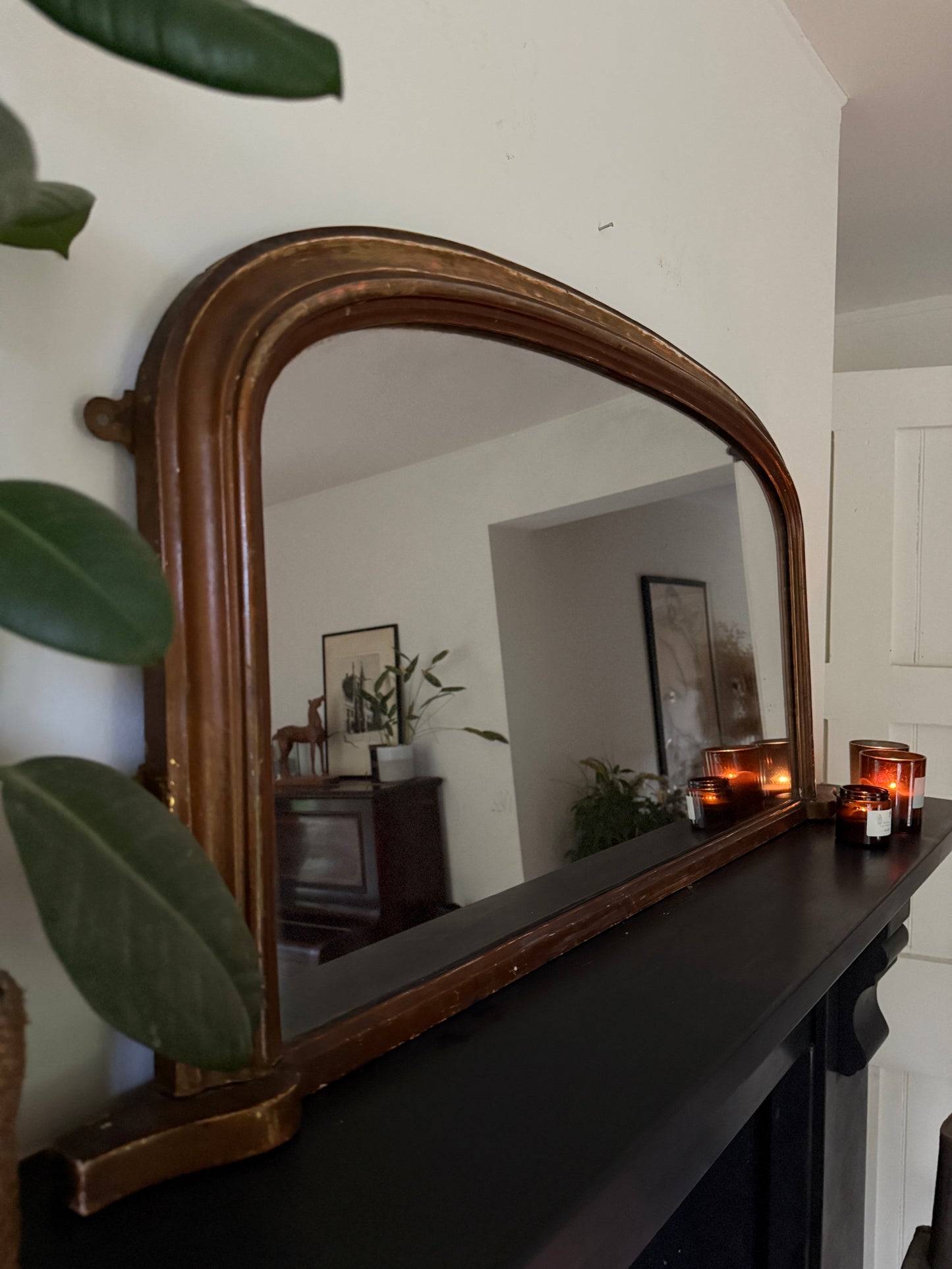 Handsome French overmantle mirror