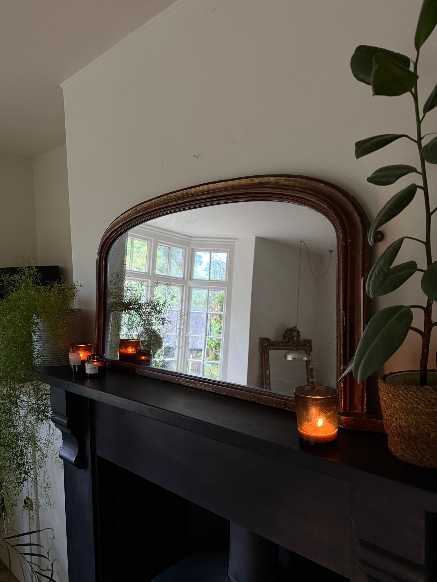 Handsome French overmantle mirror
