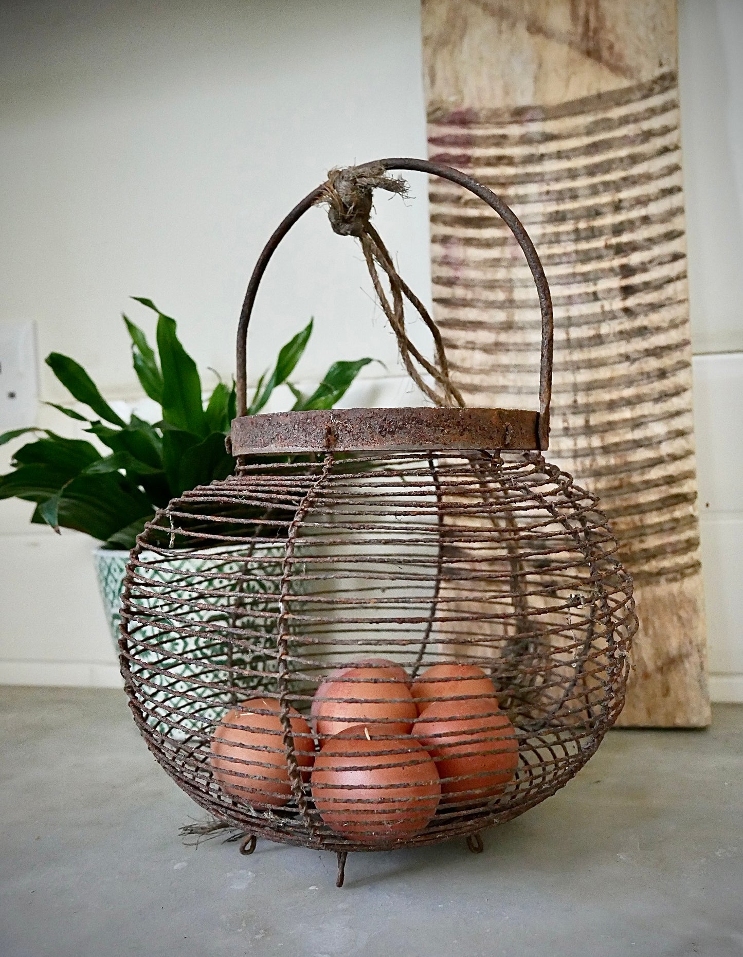 Vintage French egg basket