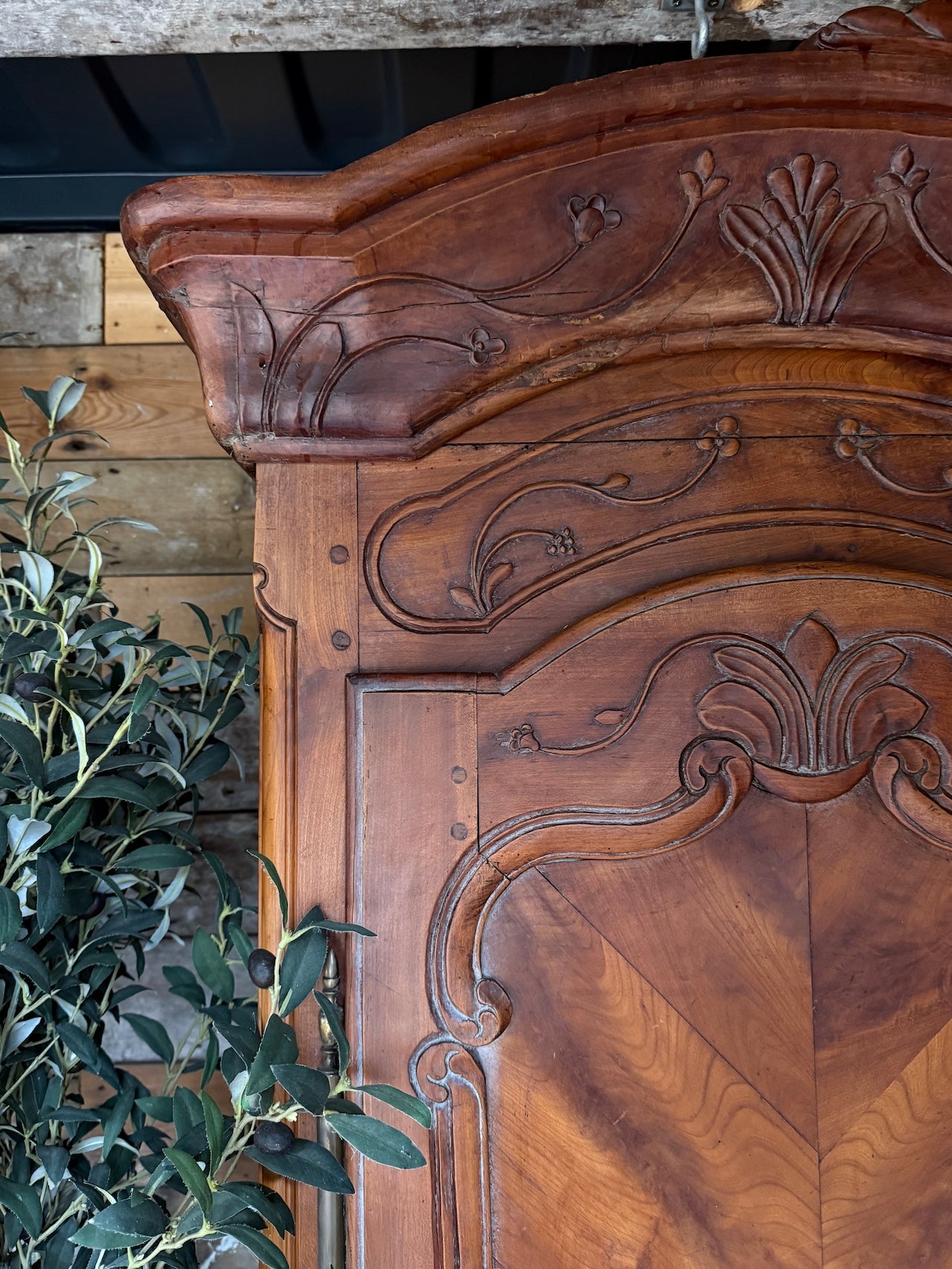 Stunning, imposing Antique French cherrywood armoire