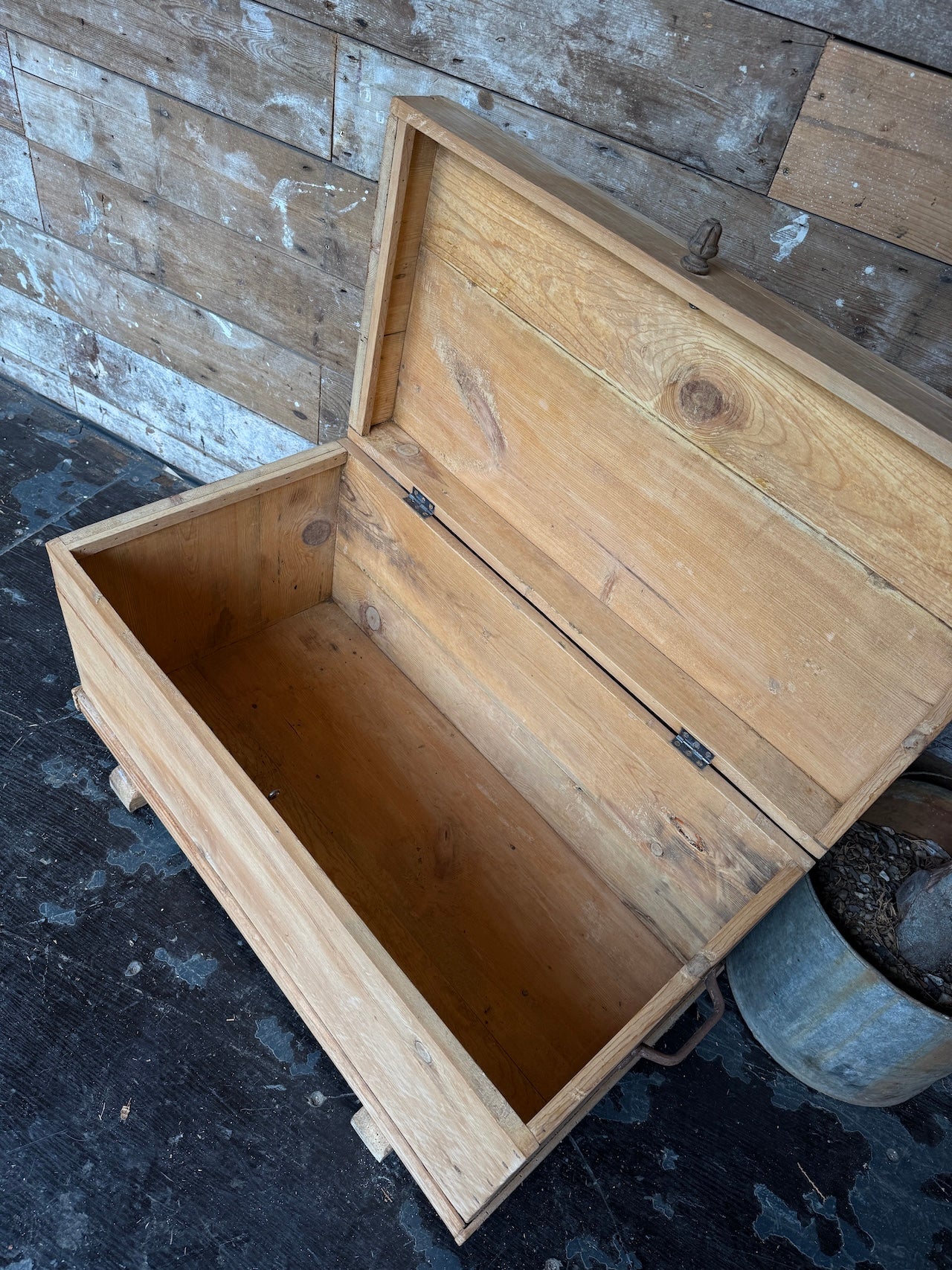Old pine blanket box / trunk