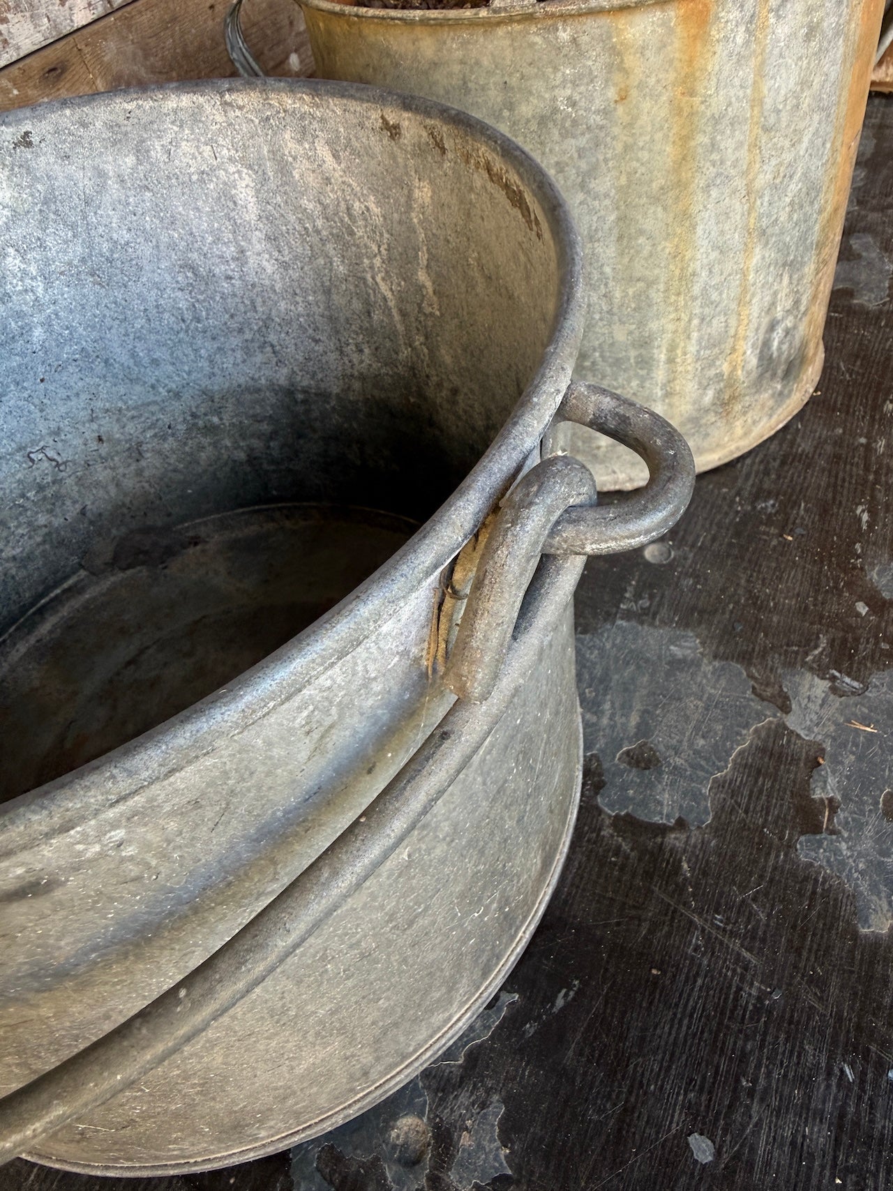 Galvanised bucket / planter
