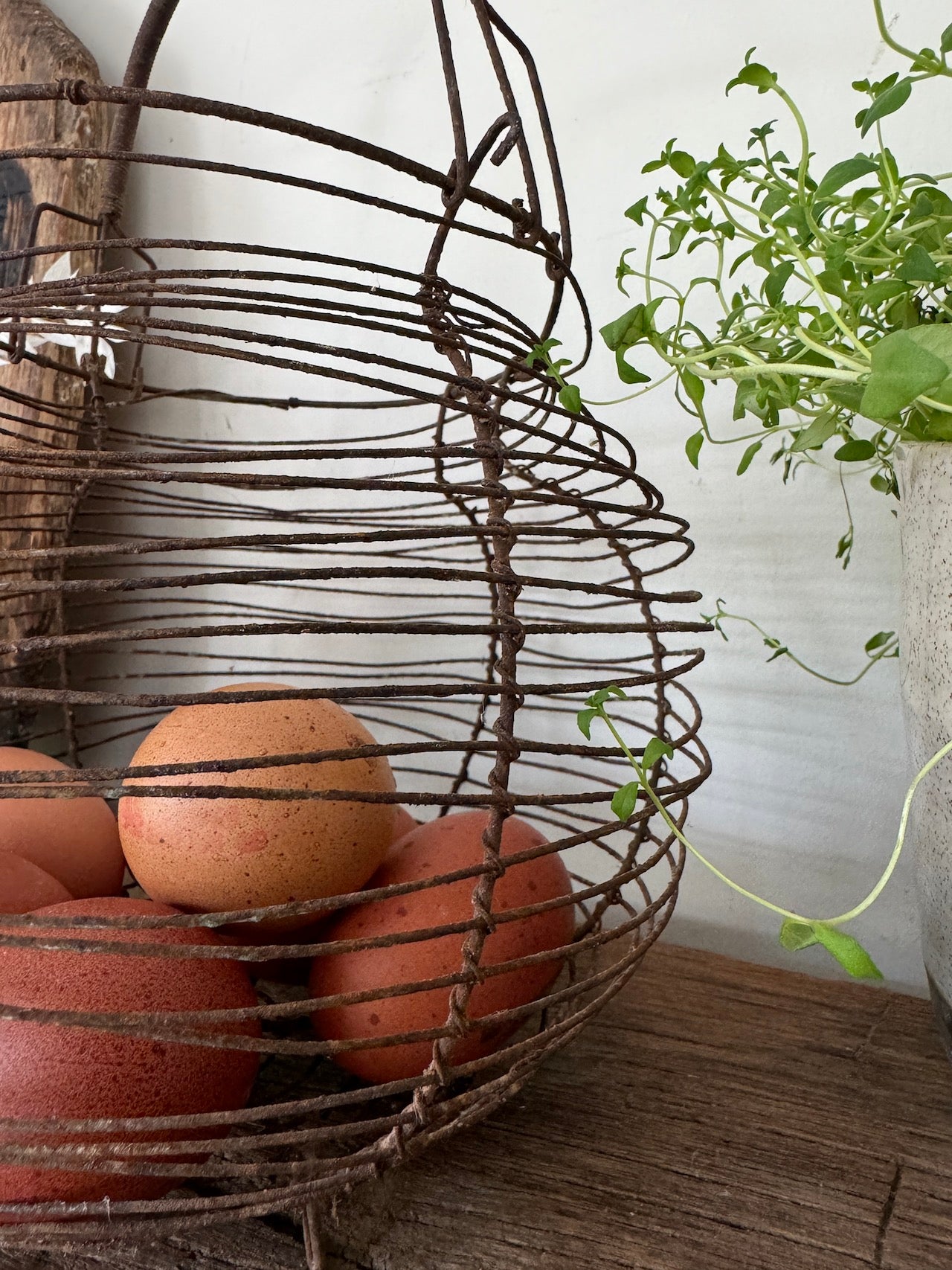 Vintage French egg basket