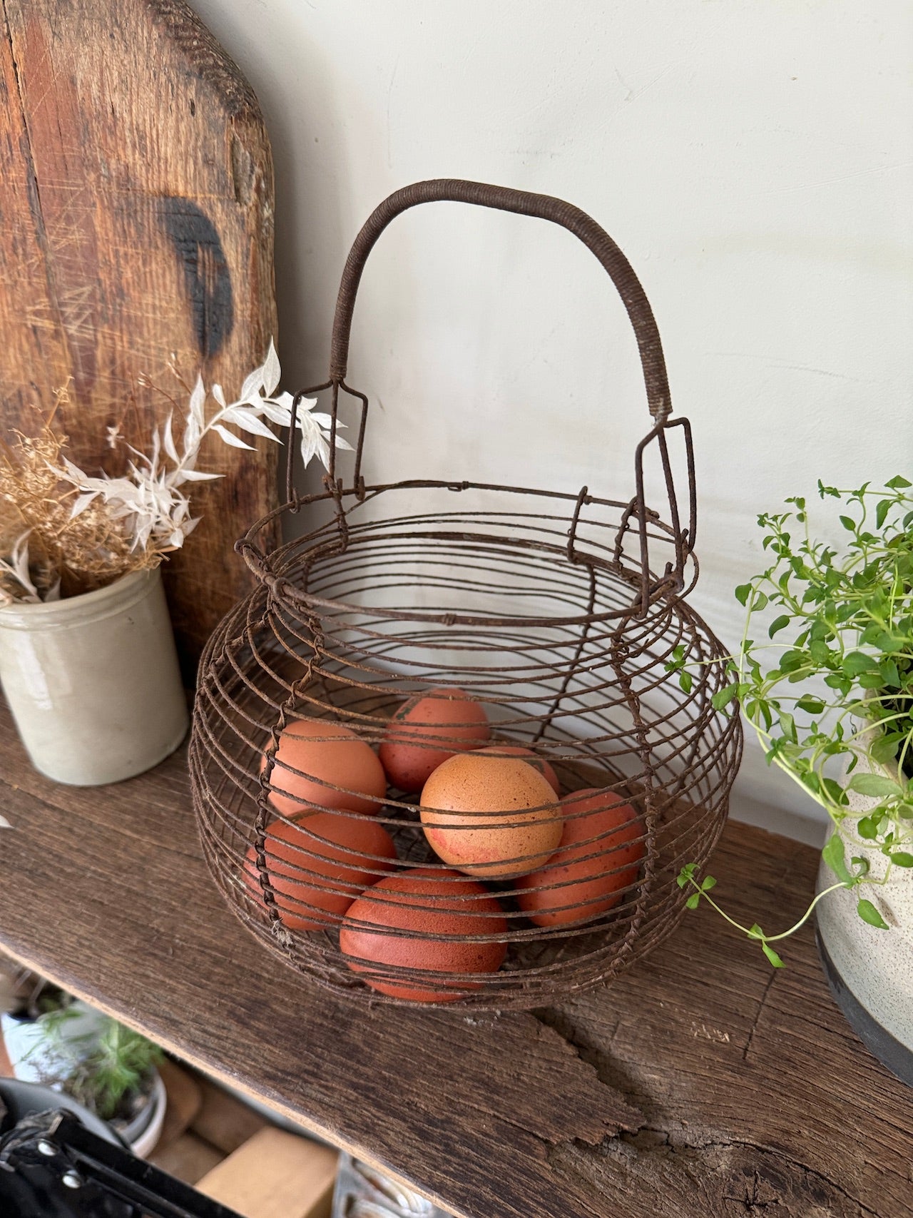 Vintage French egg basket