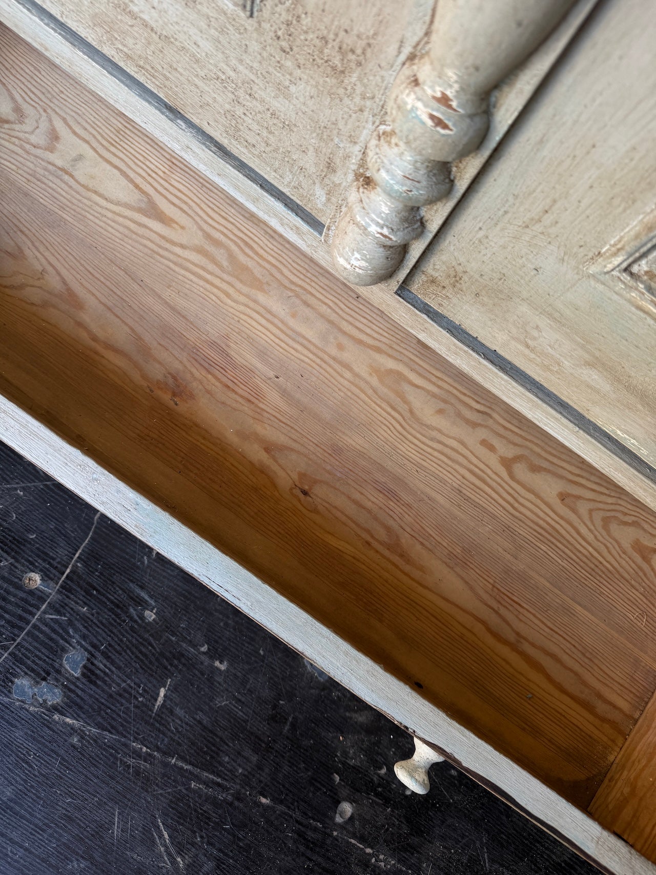 Painted glazed cupboard