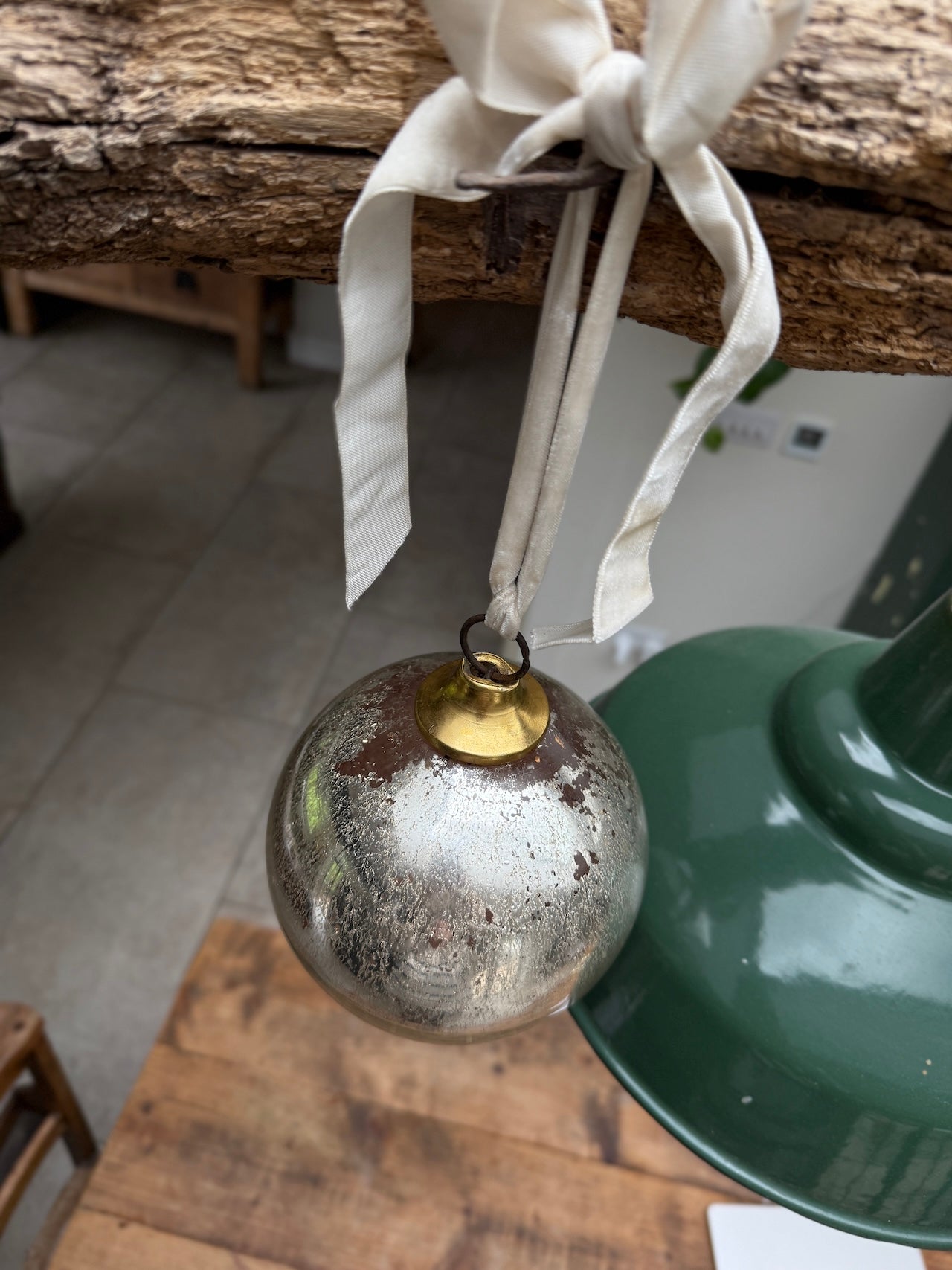 Giant vintage mercury glass bauble