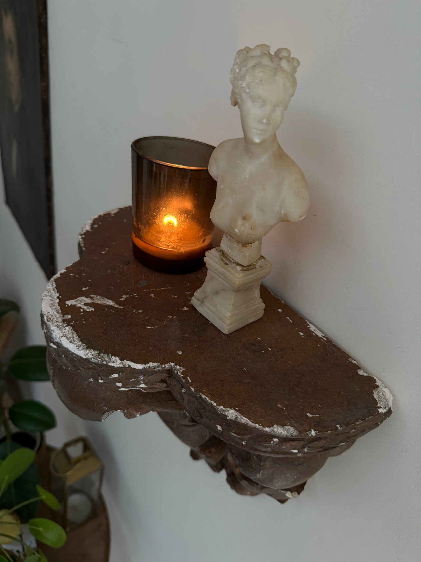 Stunning antique plaster corbel / shelf