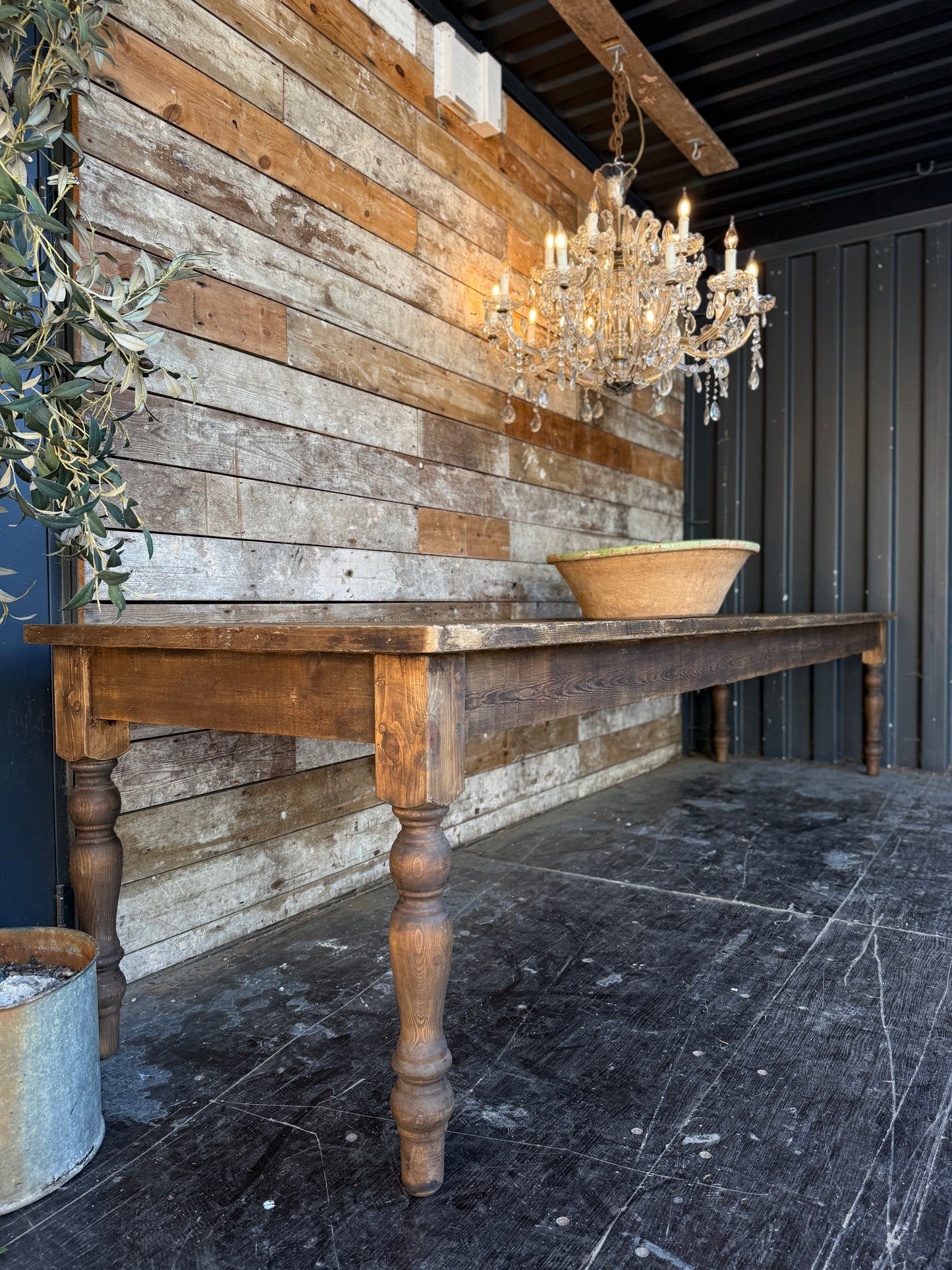Large rustic 3.8m farmhouse table