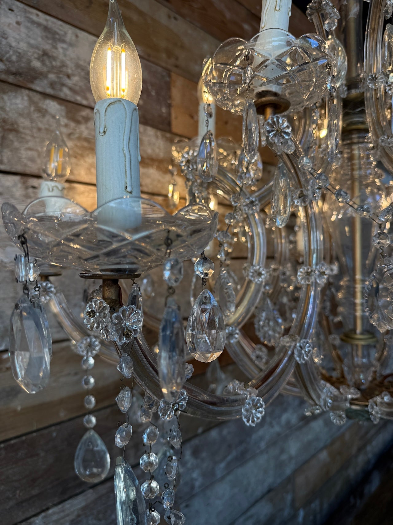 Large vintage crystal chandelier