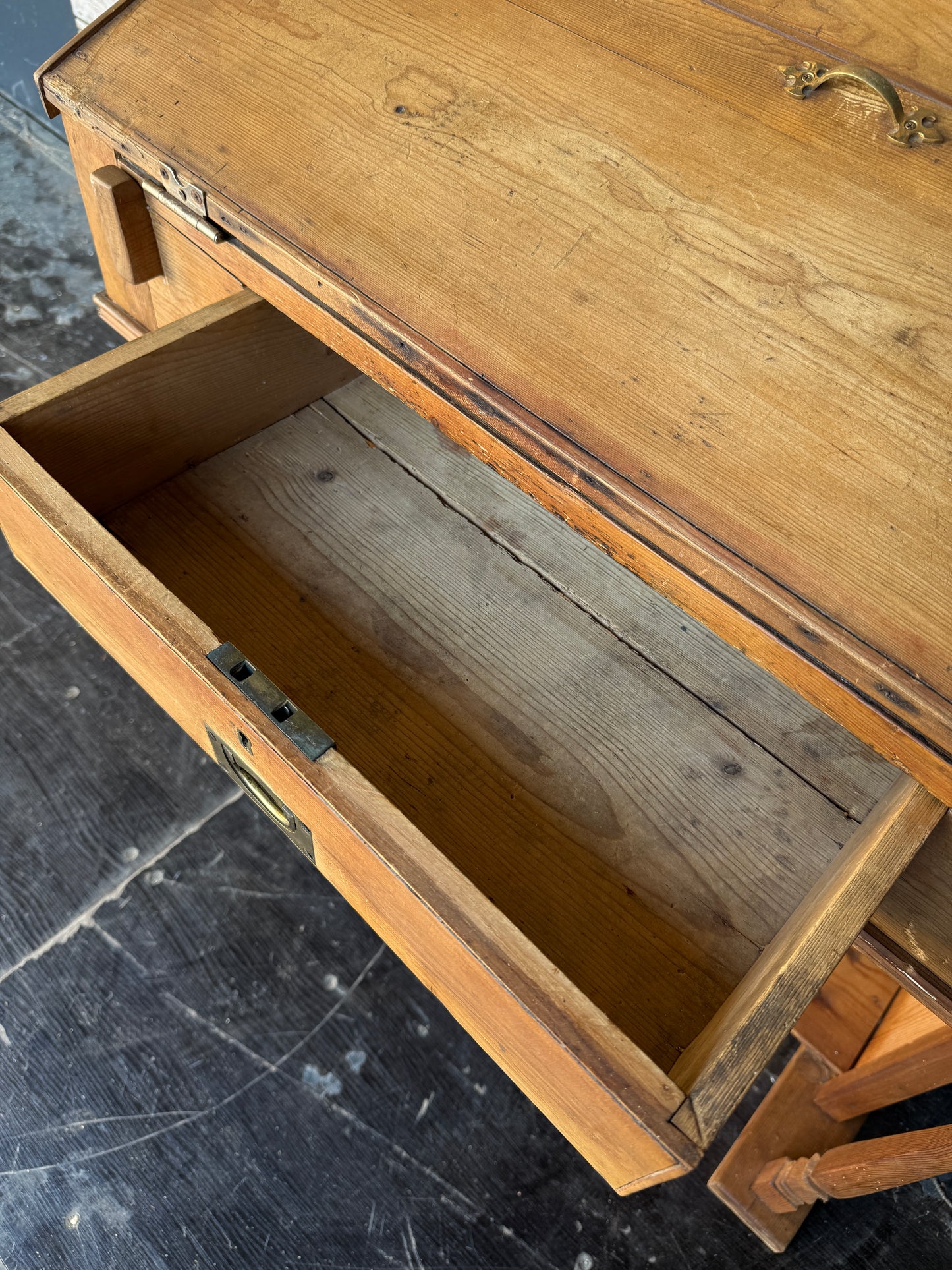 Victorian pine clerk's desk