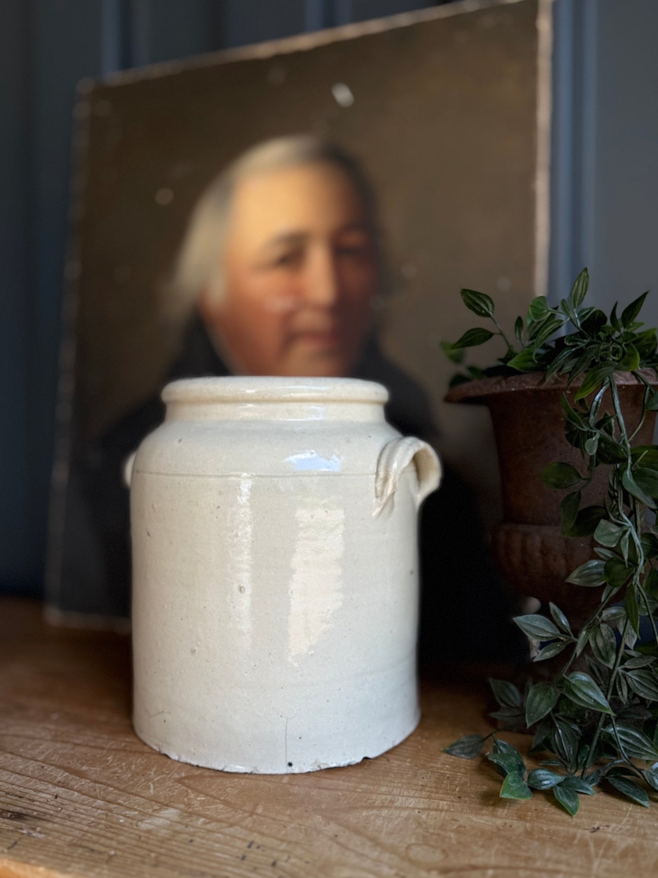 Antique French Earthenware Confit pot