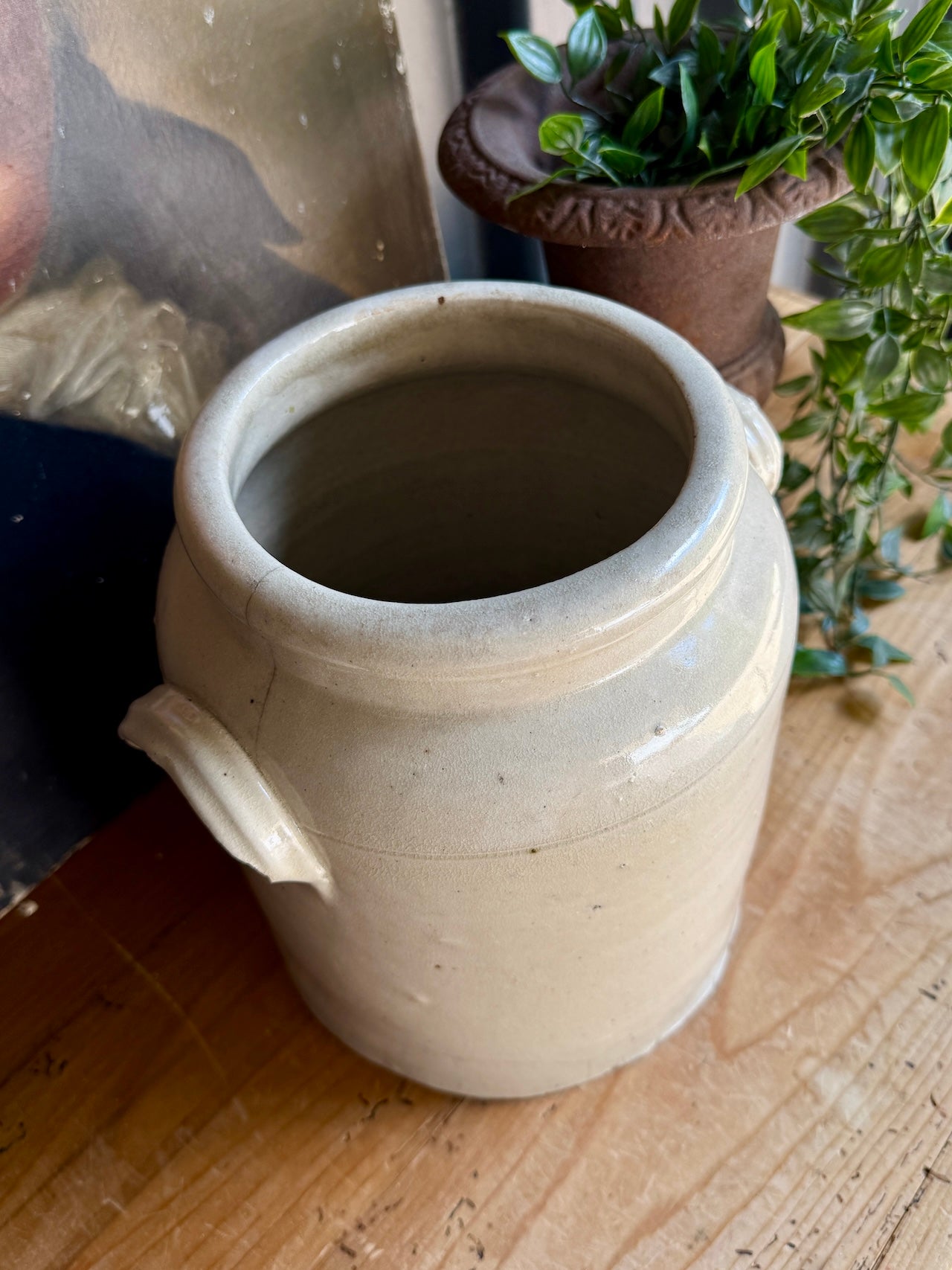 Antique French Earthenware Confit pot