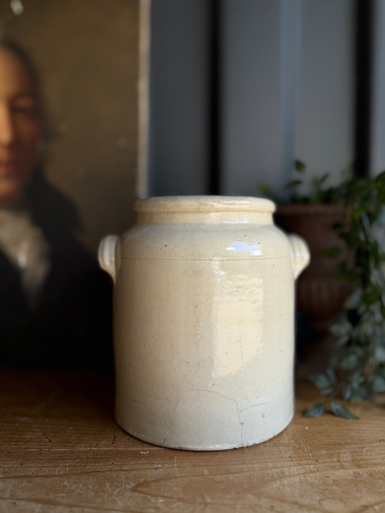 Antique French Earthenware Confit pot