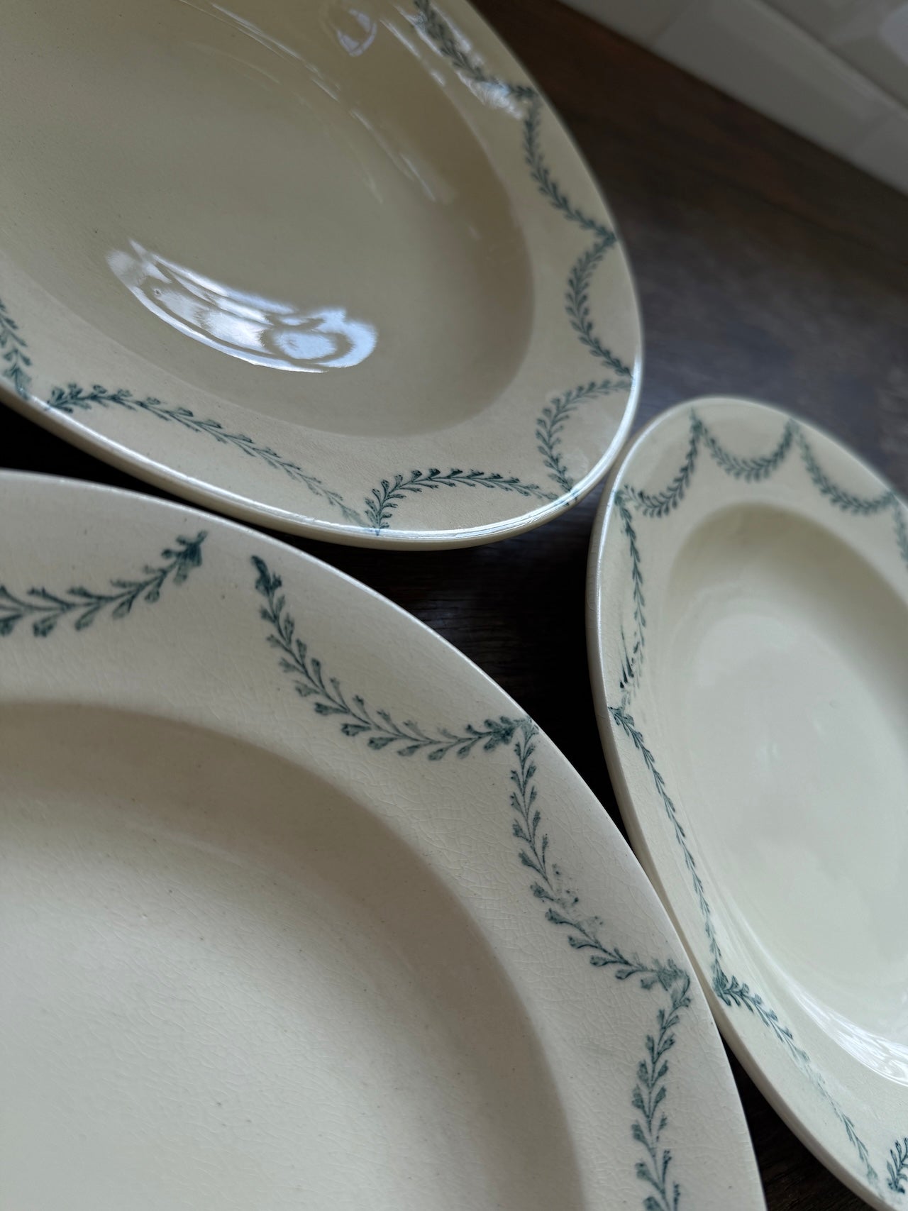 Set of 4 vintage French shallow bowls