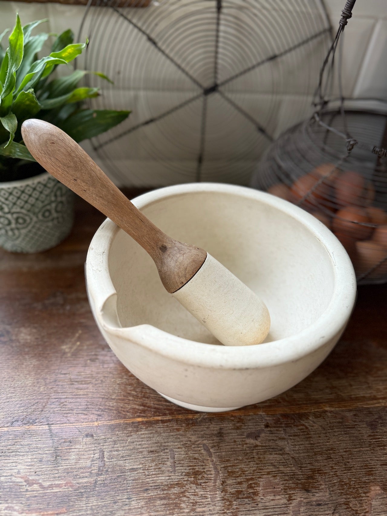 Large antique pestle & mortar
