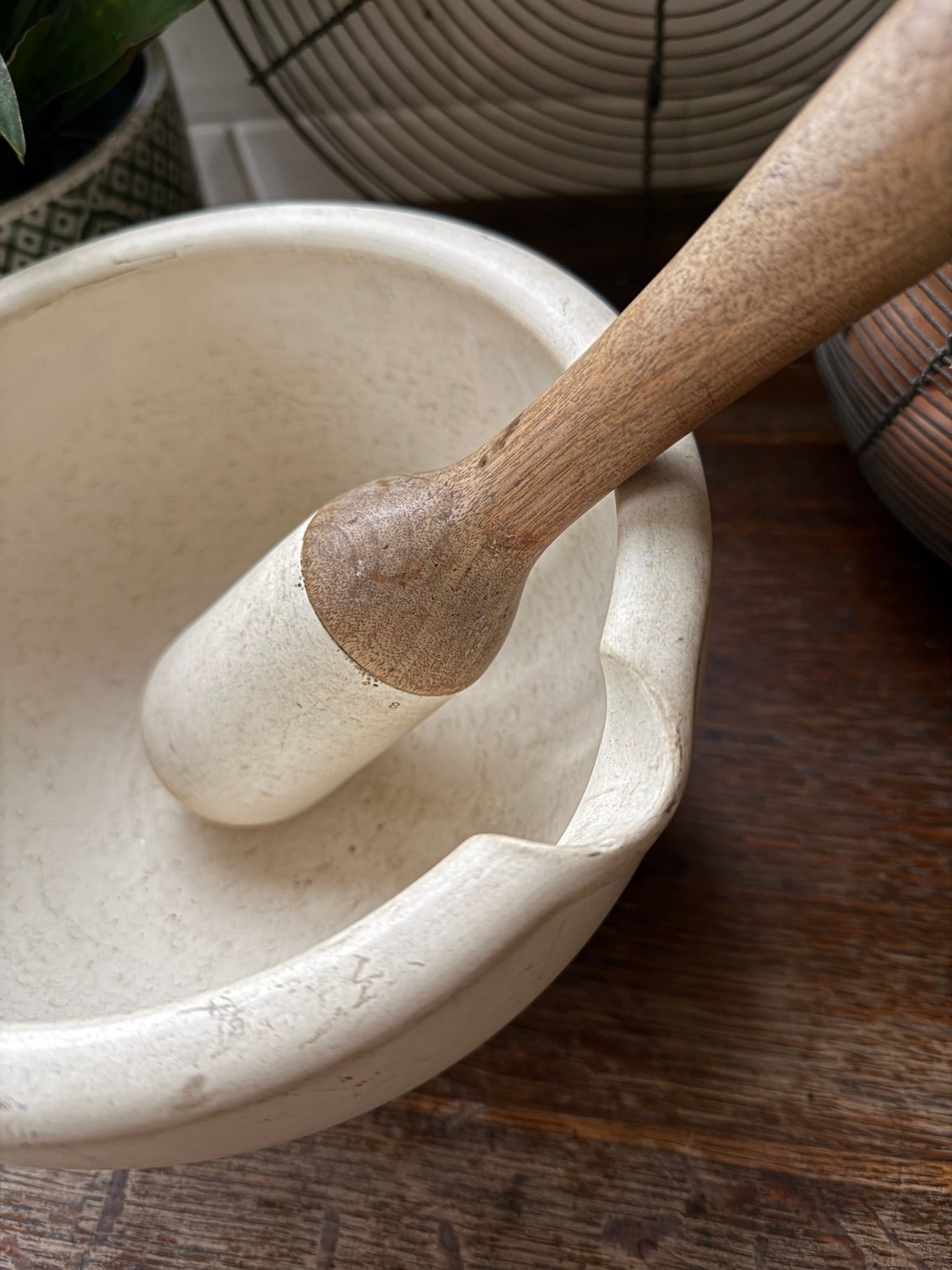 Large antique pestle & mortar