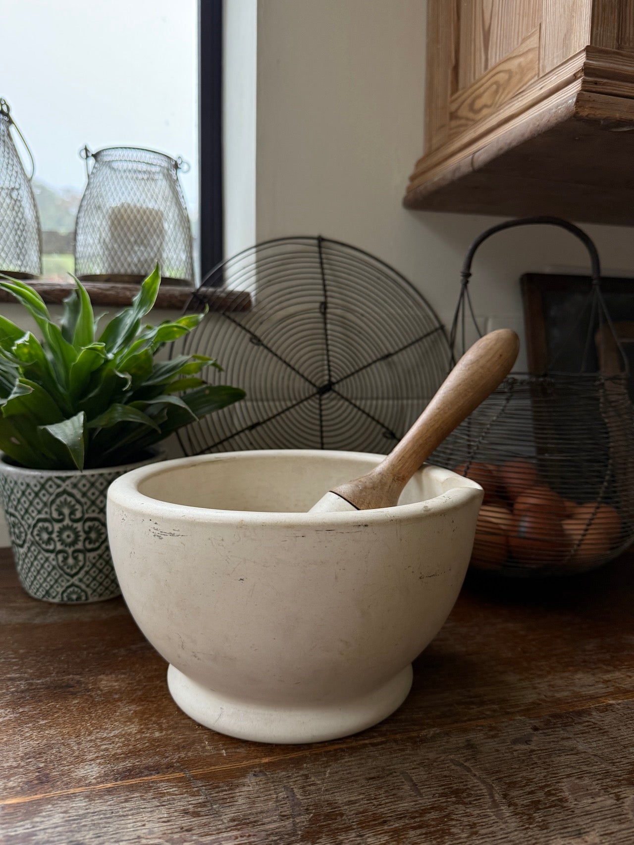 Large antique pestle & mortar