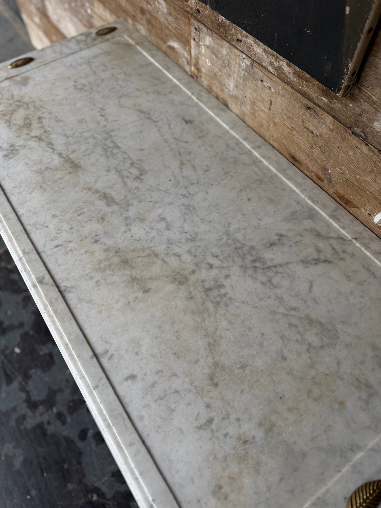 French console table with marble top