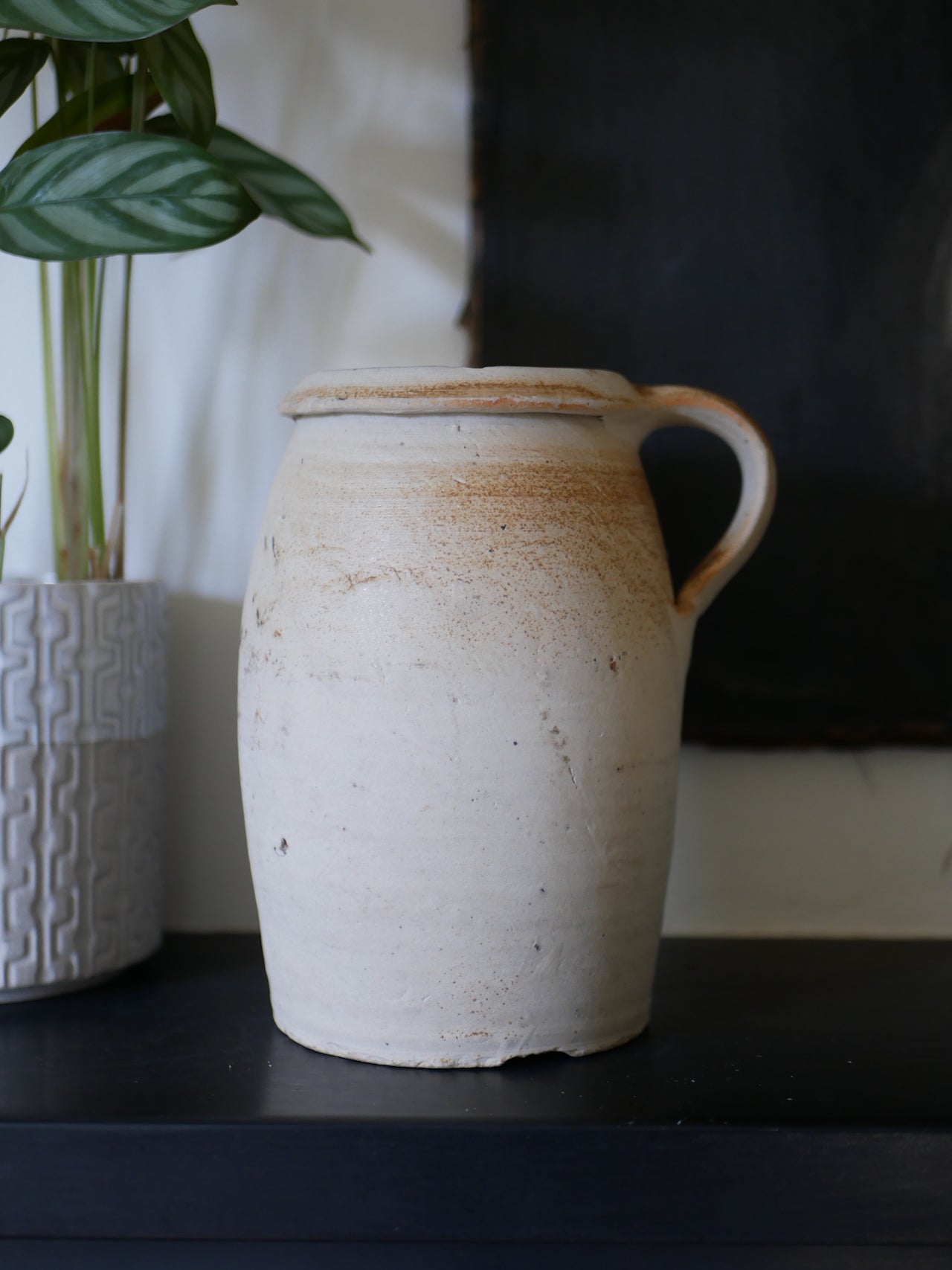 Medium Antique French Earthenware Jug