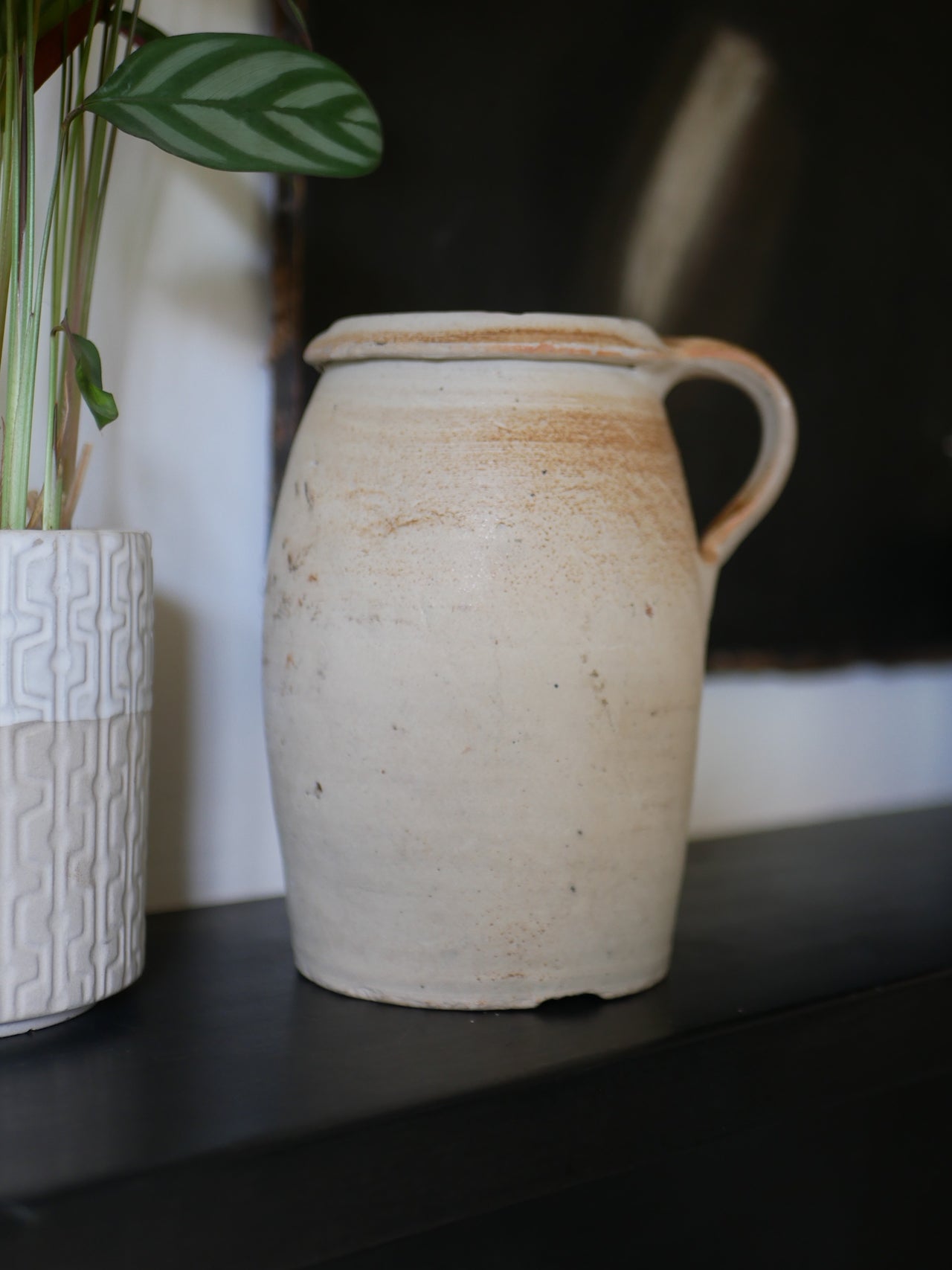 Medium Antique French Earthenware Jug