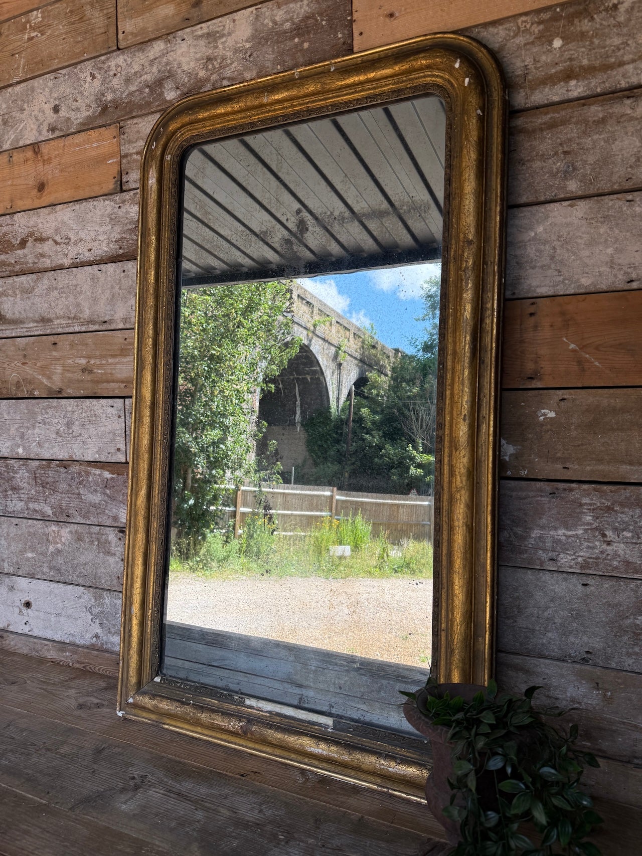 Beautifully foxed French gilt mirror