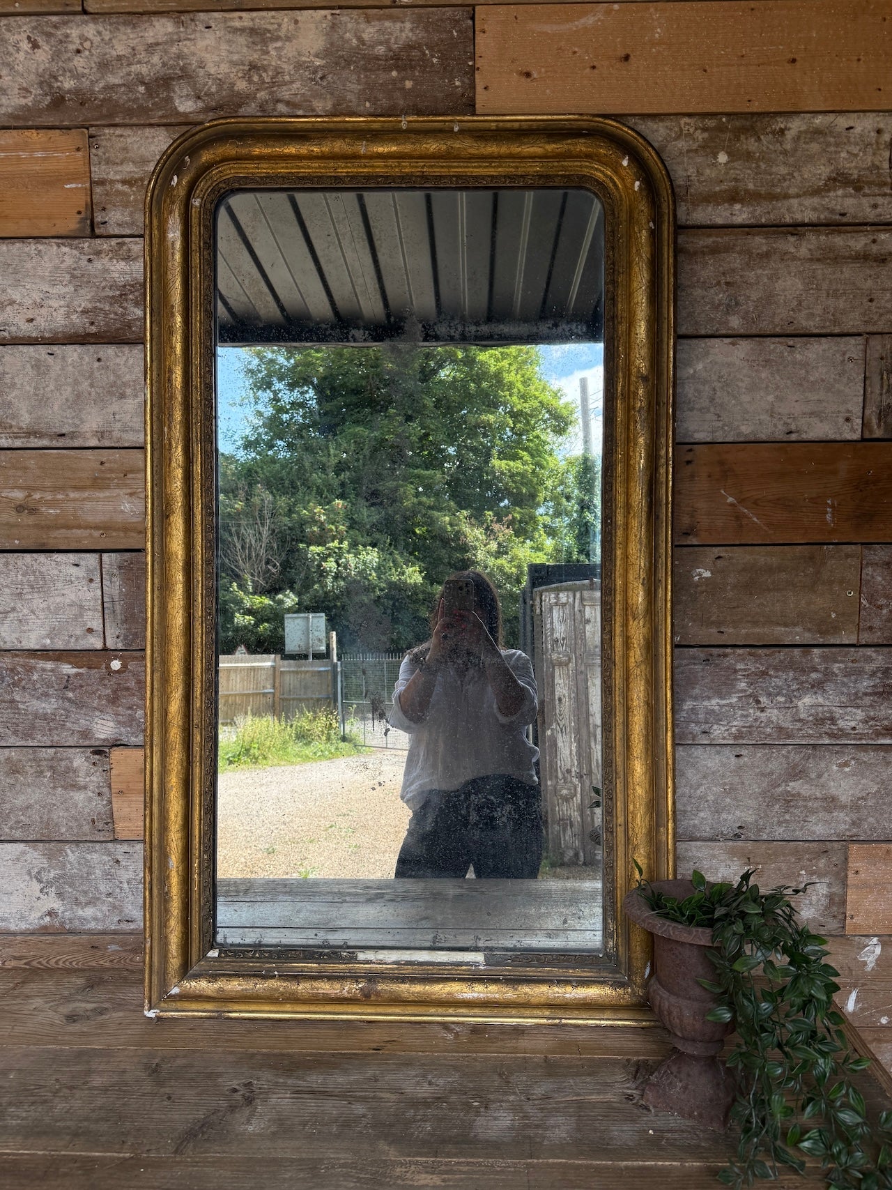 Beautifully foxed French gilt mirror