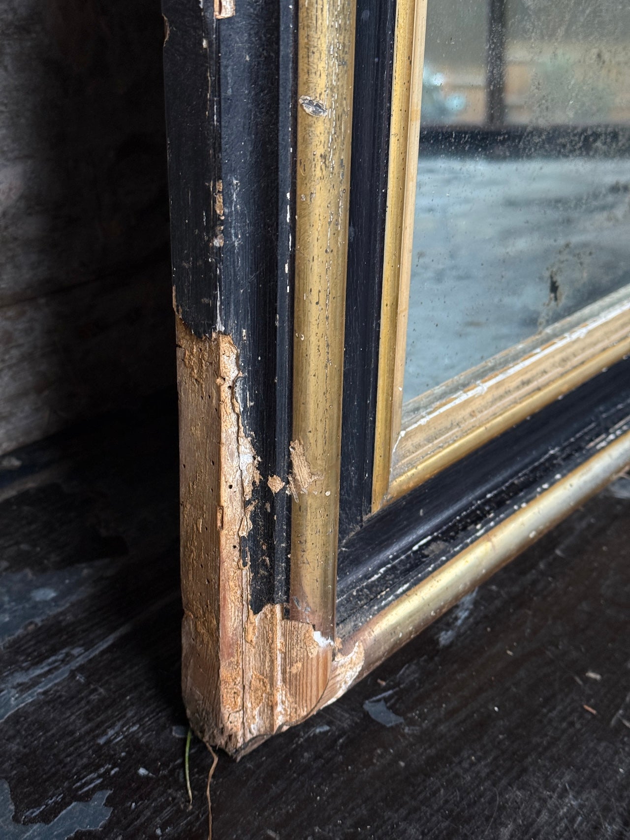 Fabulously foxed French Louis Philippe mirror