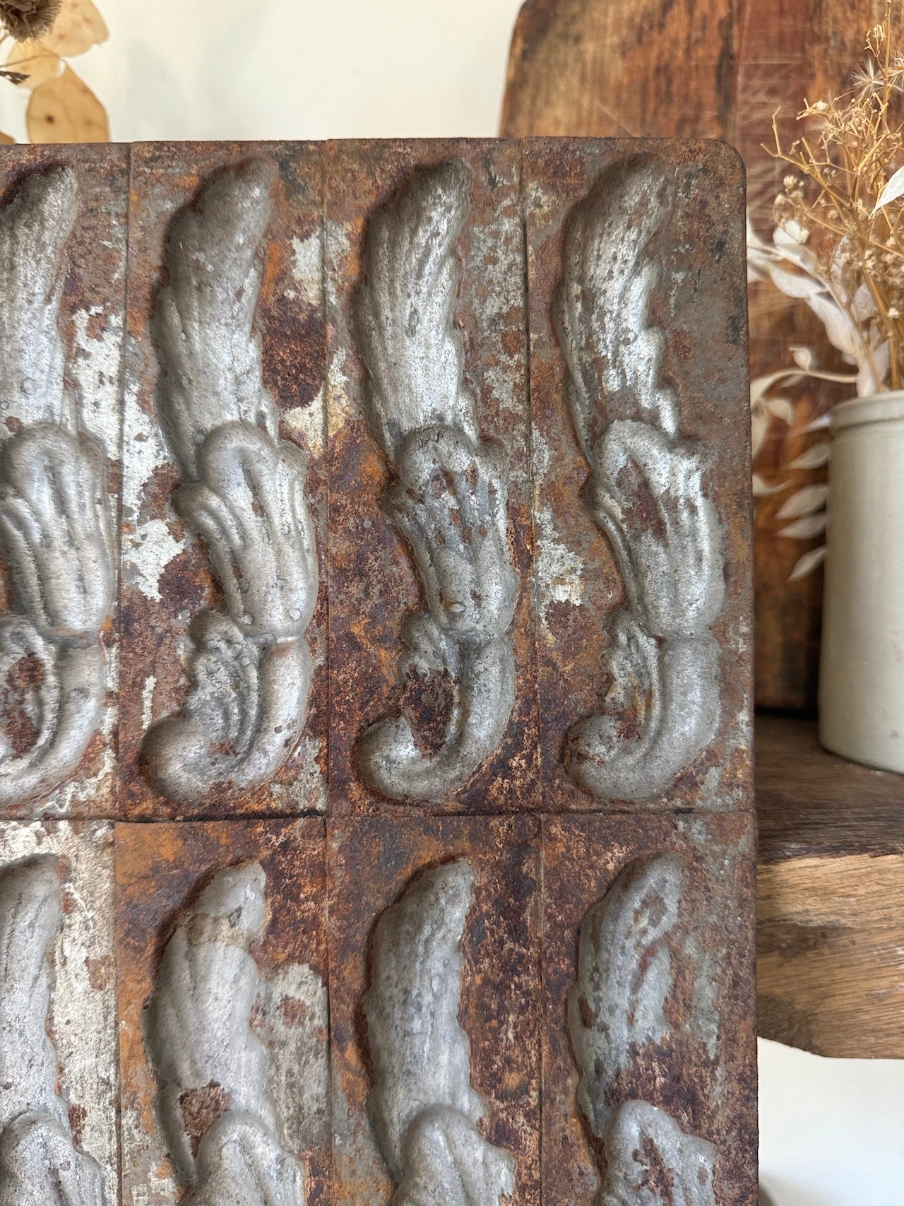 Aged vintage French tin Chocolate mould