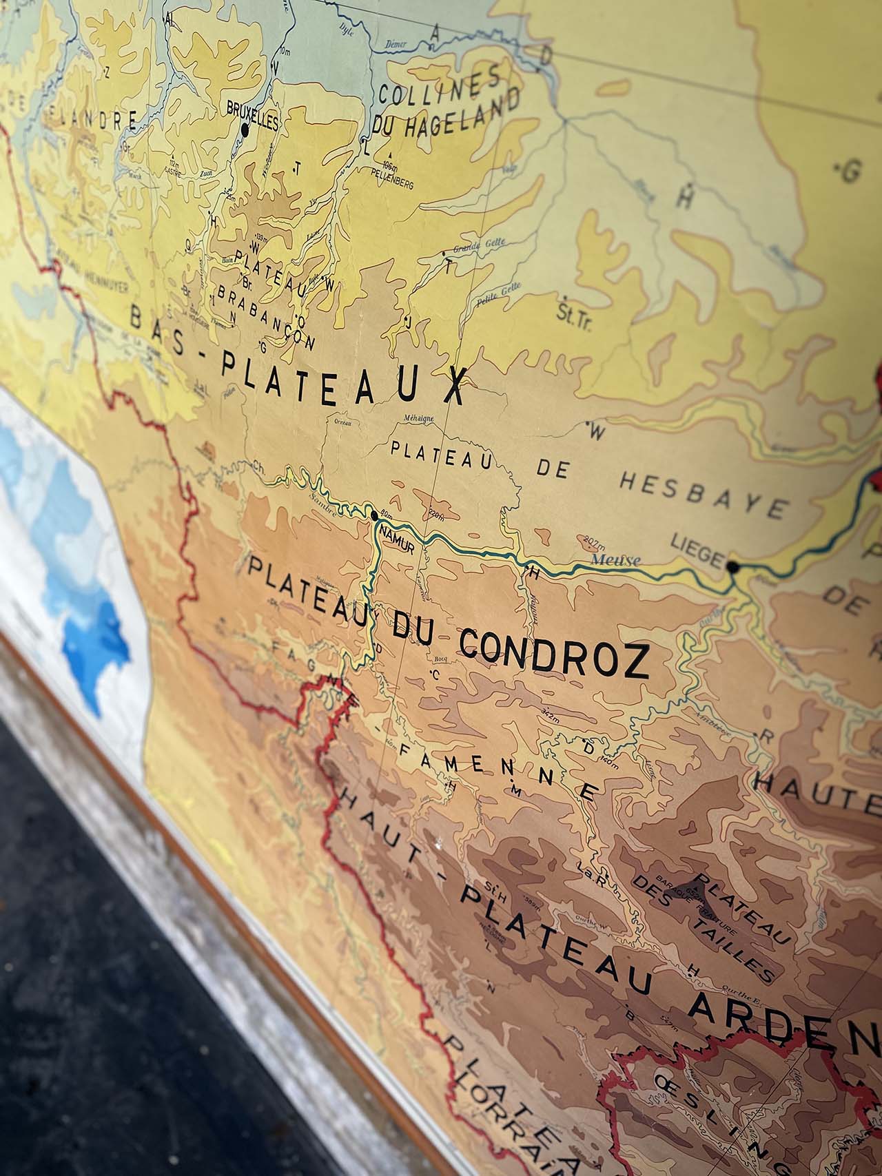 Vintage map of Belgium