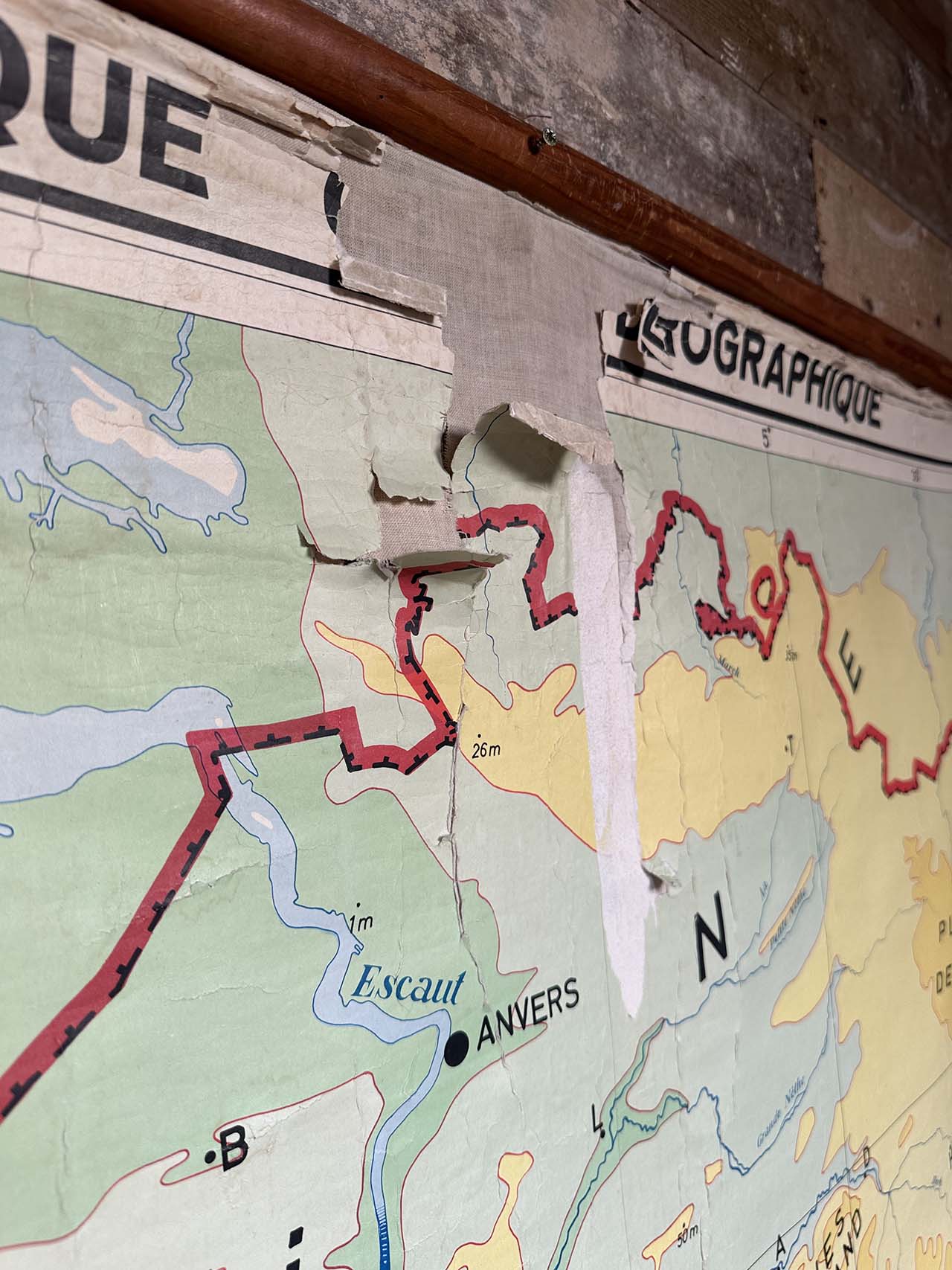 Vintage map of Belgium