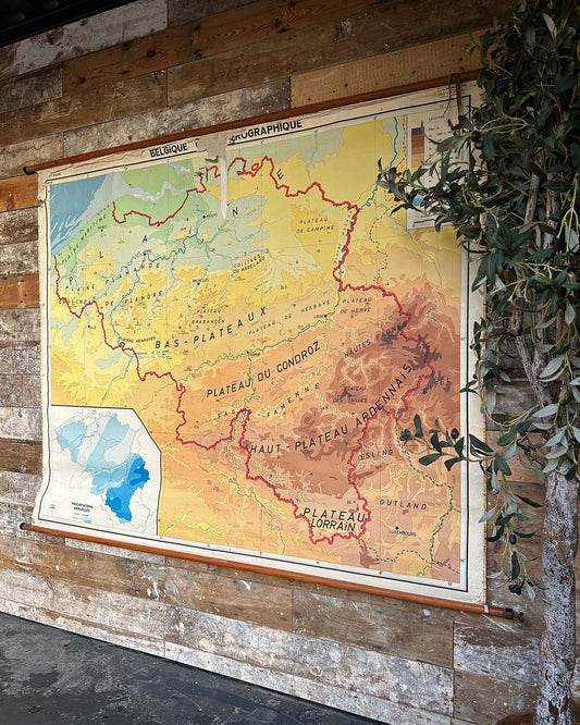 Vintage map of Belgium