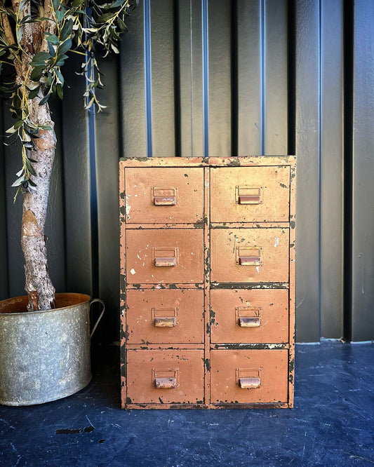 1929 Roneo Industrial metal bank of drawers