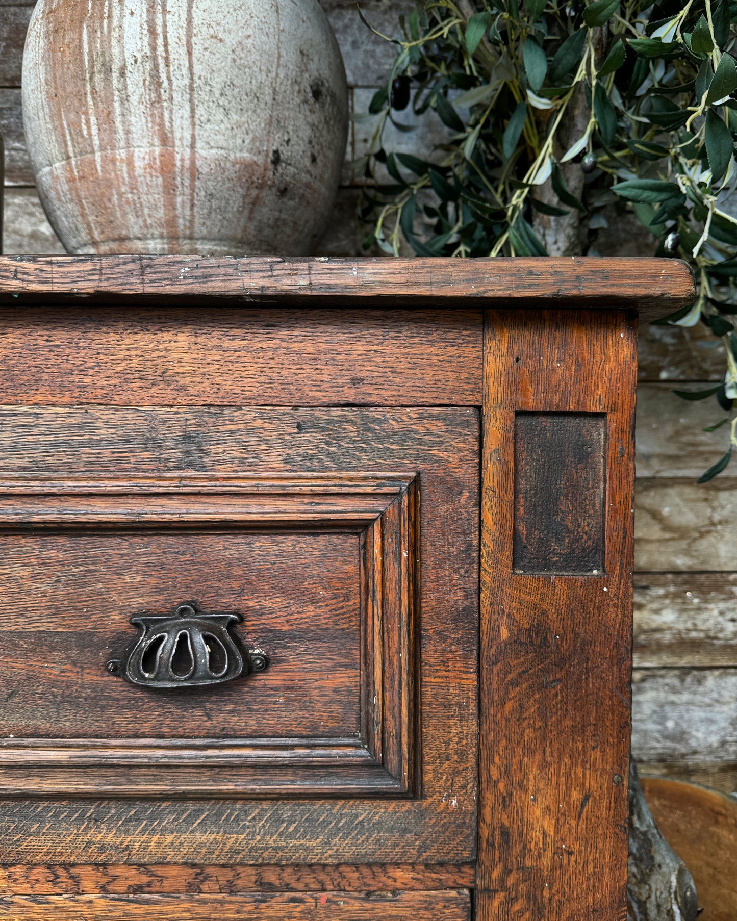 English oak haberdashery drawers