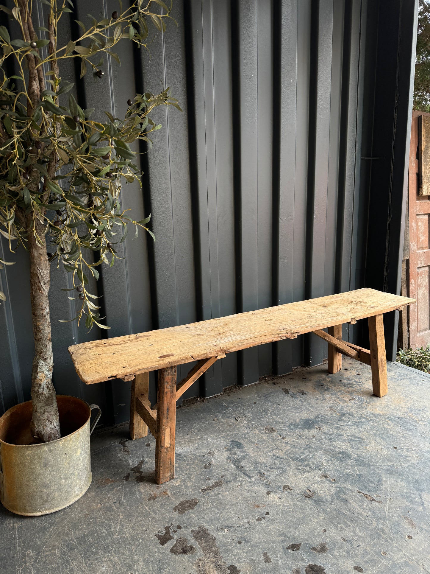 Lovely wide rustic bench