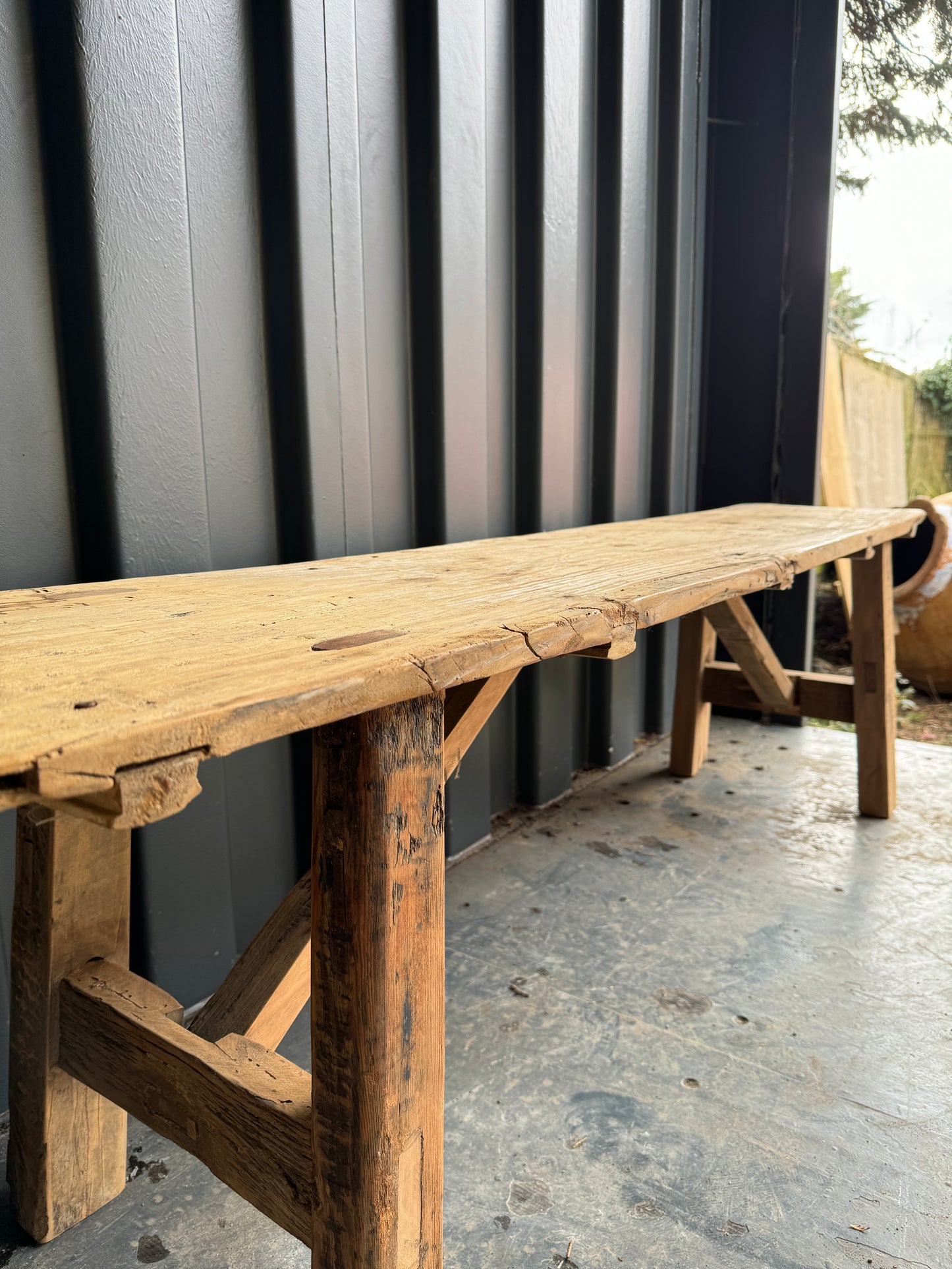 Lovely wide rustic bench