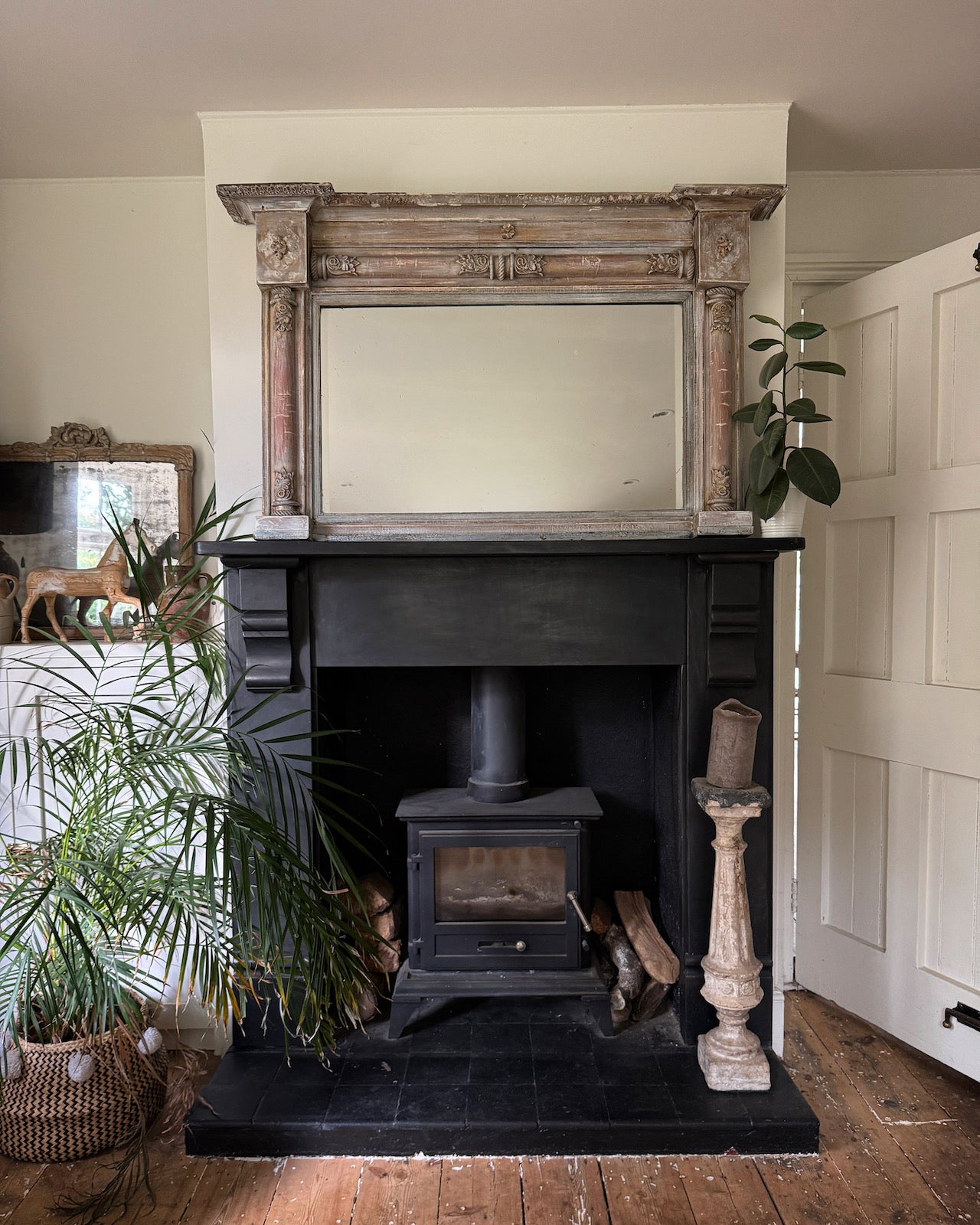 Beautifully decorative French overmantle mirror