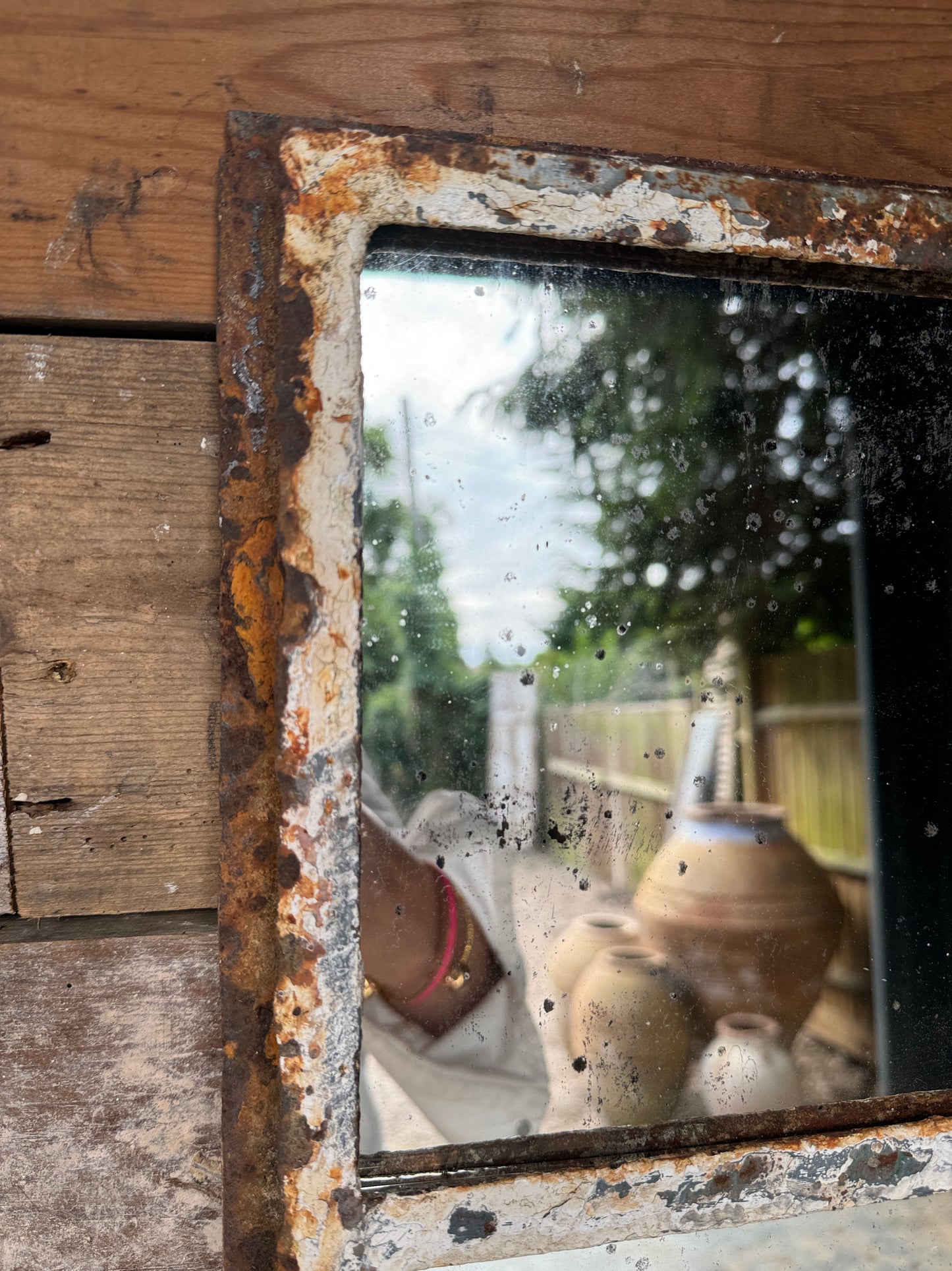 Fabulously foxed crittall mirror