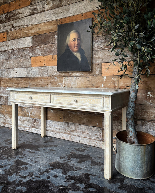 French console table with marble top