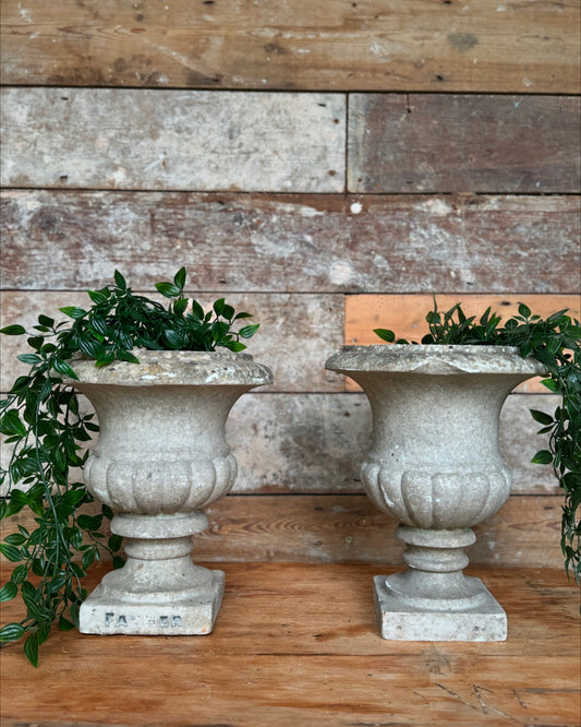 Pair of stone urns