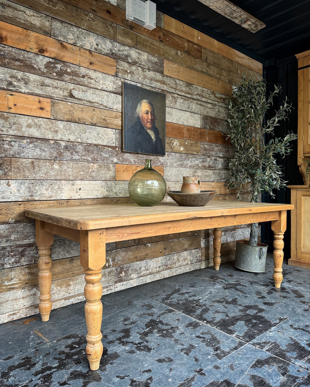 Antique pine farmhouse table