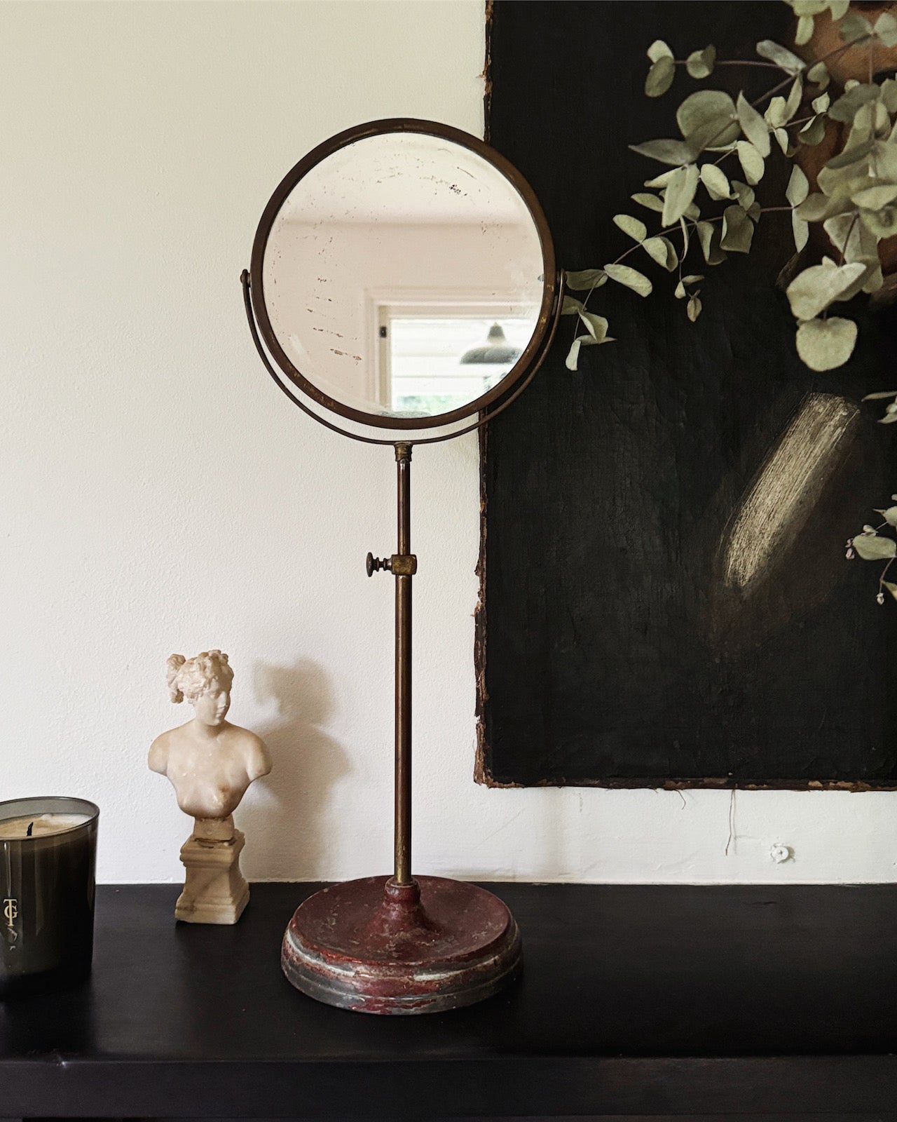 Brass vanity / barbers mirror