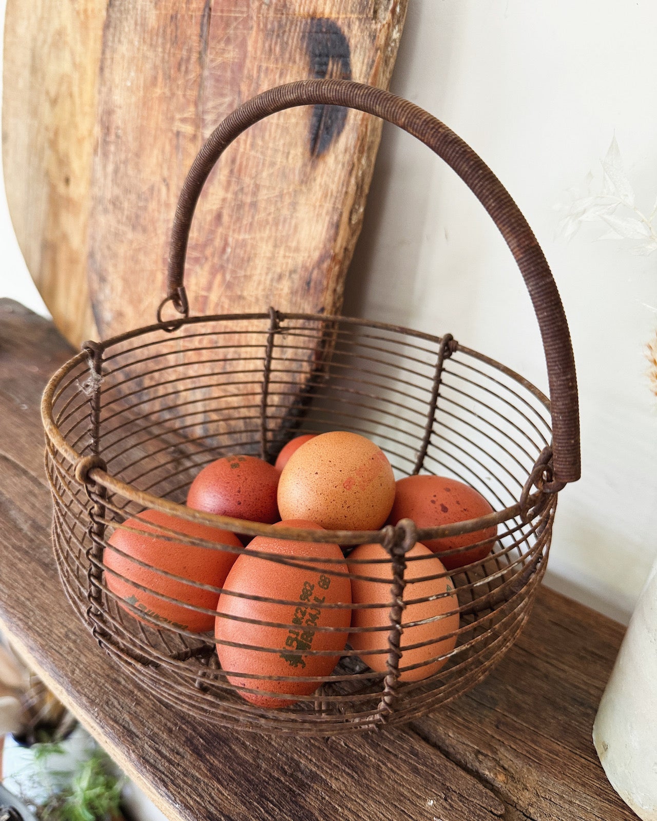Rare vintage French egg basket