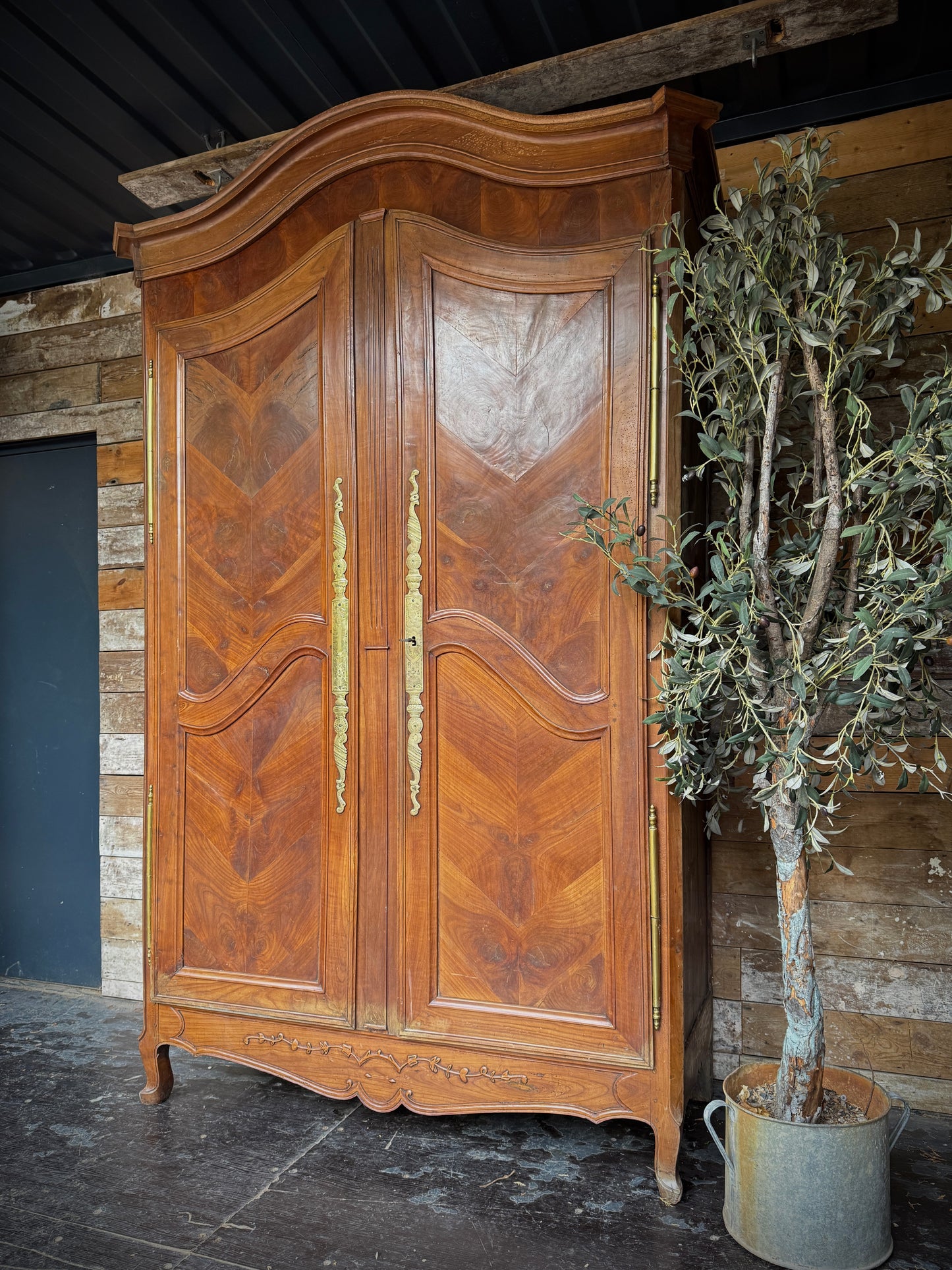 Imposing Antique French cherrywood armoire